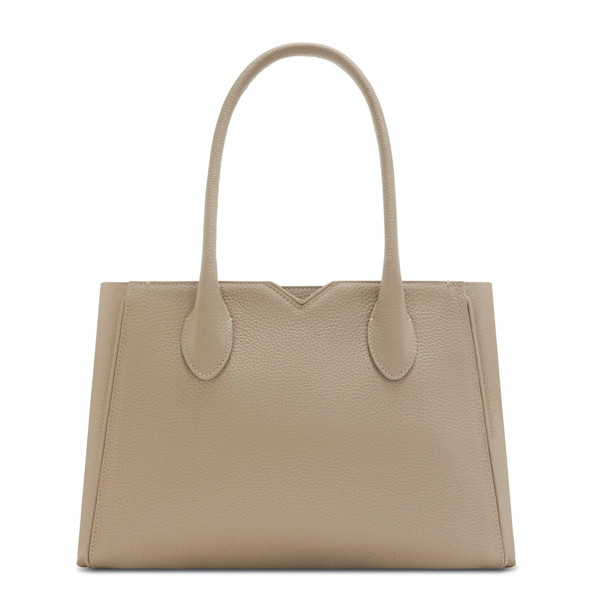 Cadeau d'Isabel taupe calfskin leather handbag and wallet set
