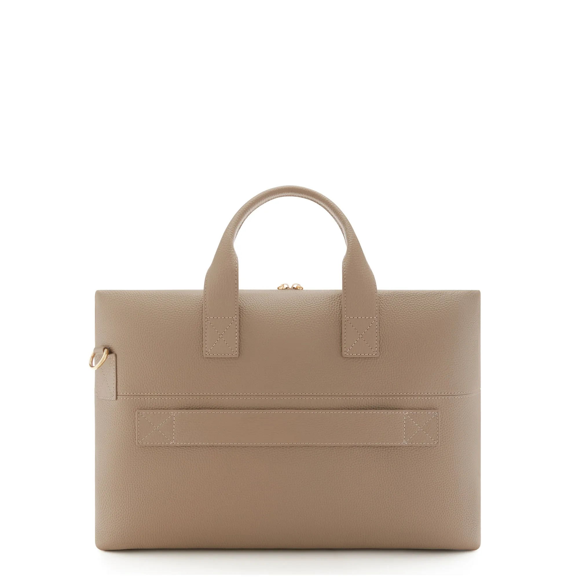 Cadeau d'Isabel taupe calfskin leather handbag and wallet set