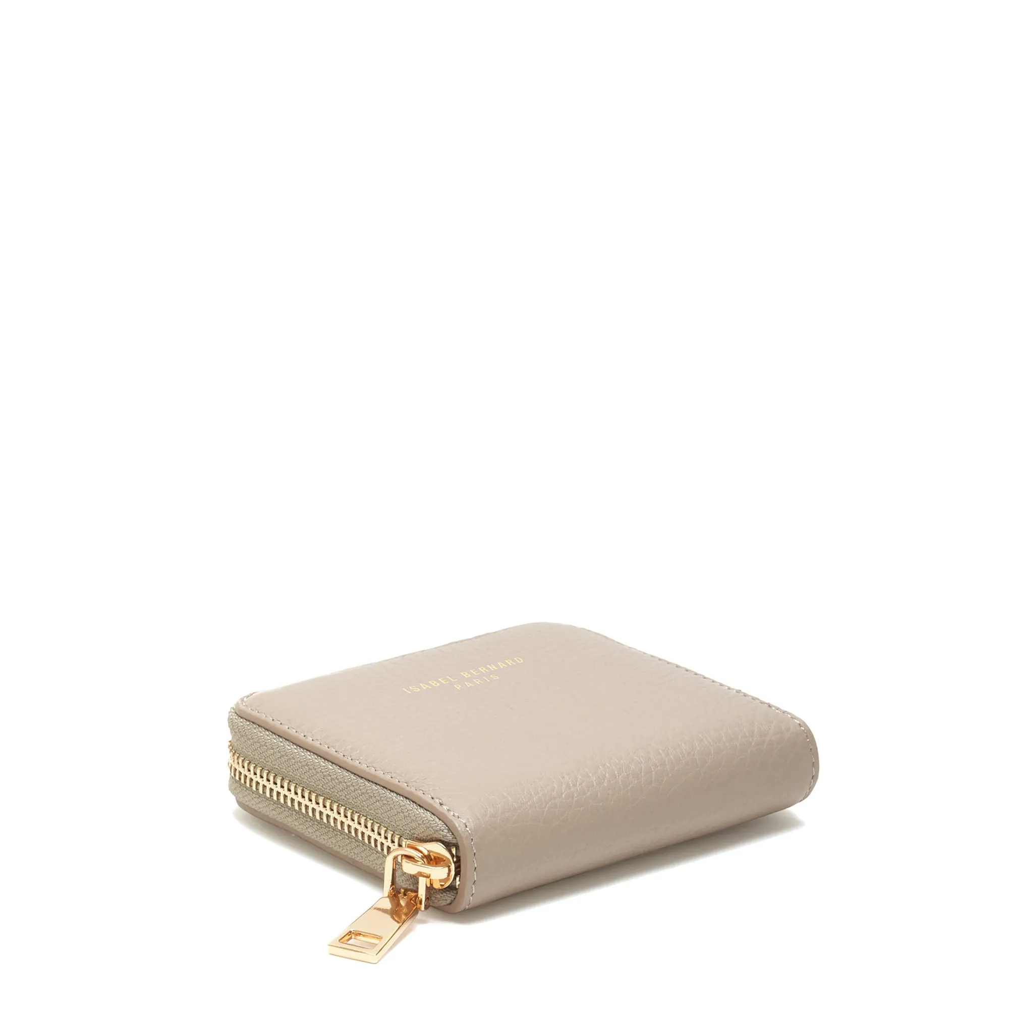 Cadeau d'Isabel taupe calfskin leather handbag and wallet set