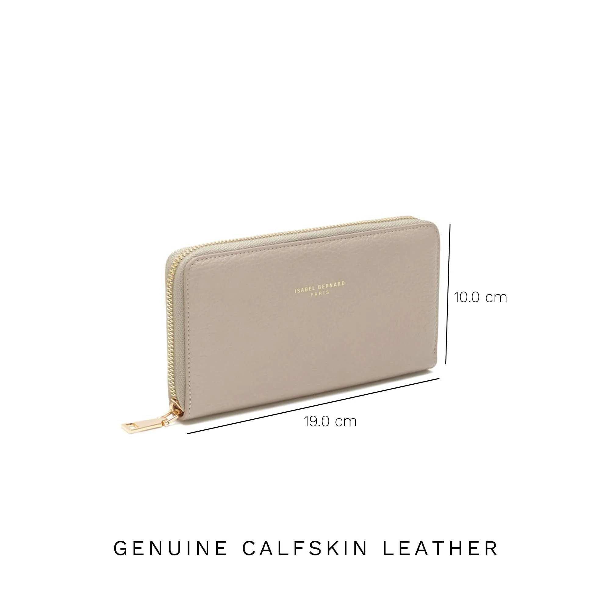Cadeau d'Isabel taupe calfskin leather handbag and wallet set