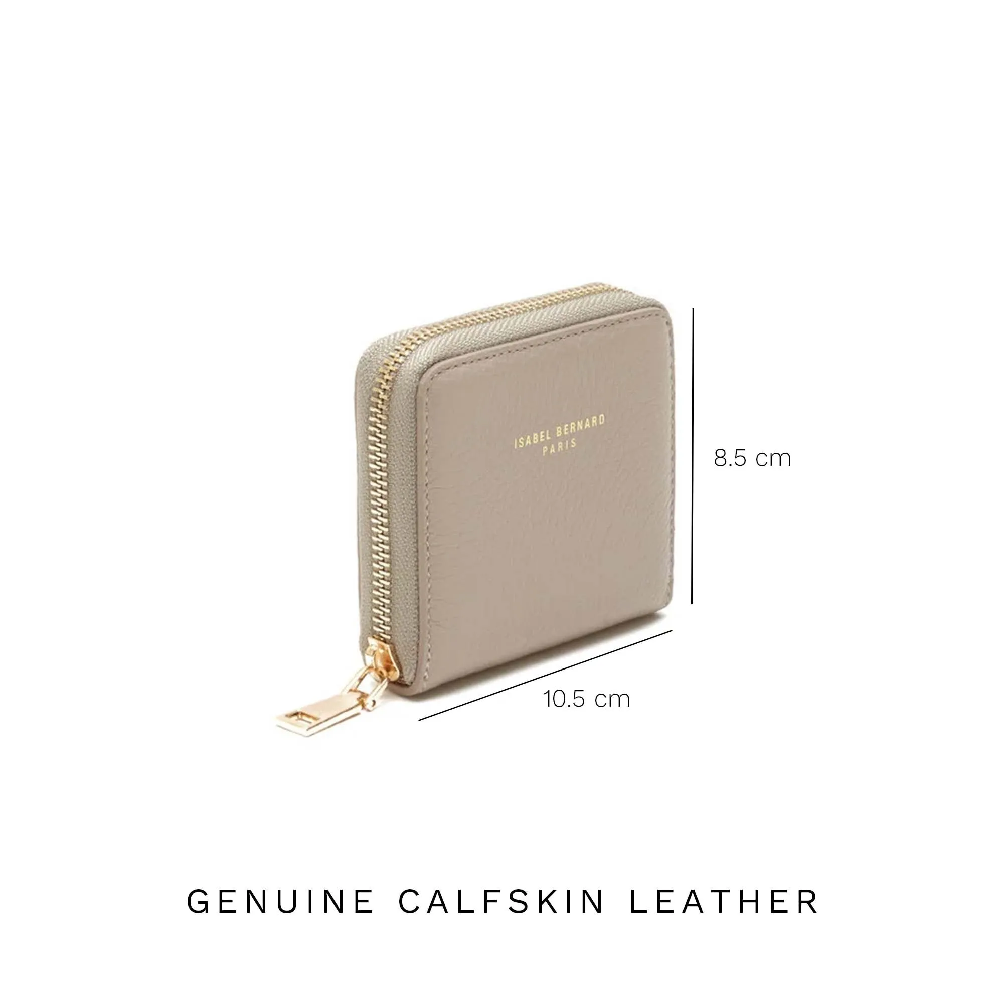 Cadeau d'Isabel taupe calfskin leather handbag and wallet set