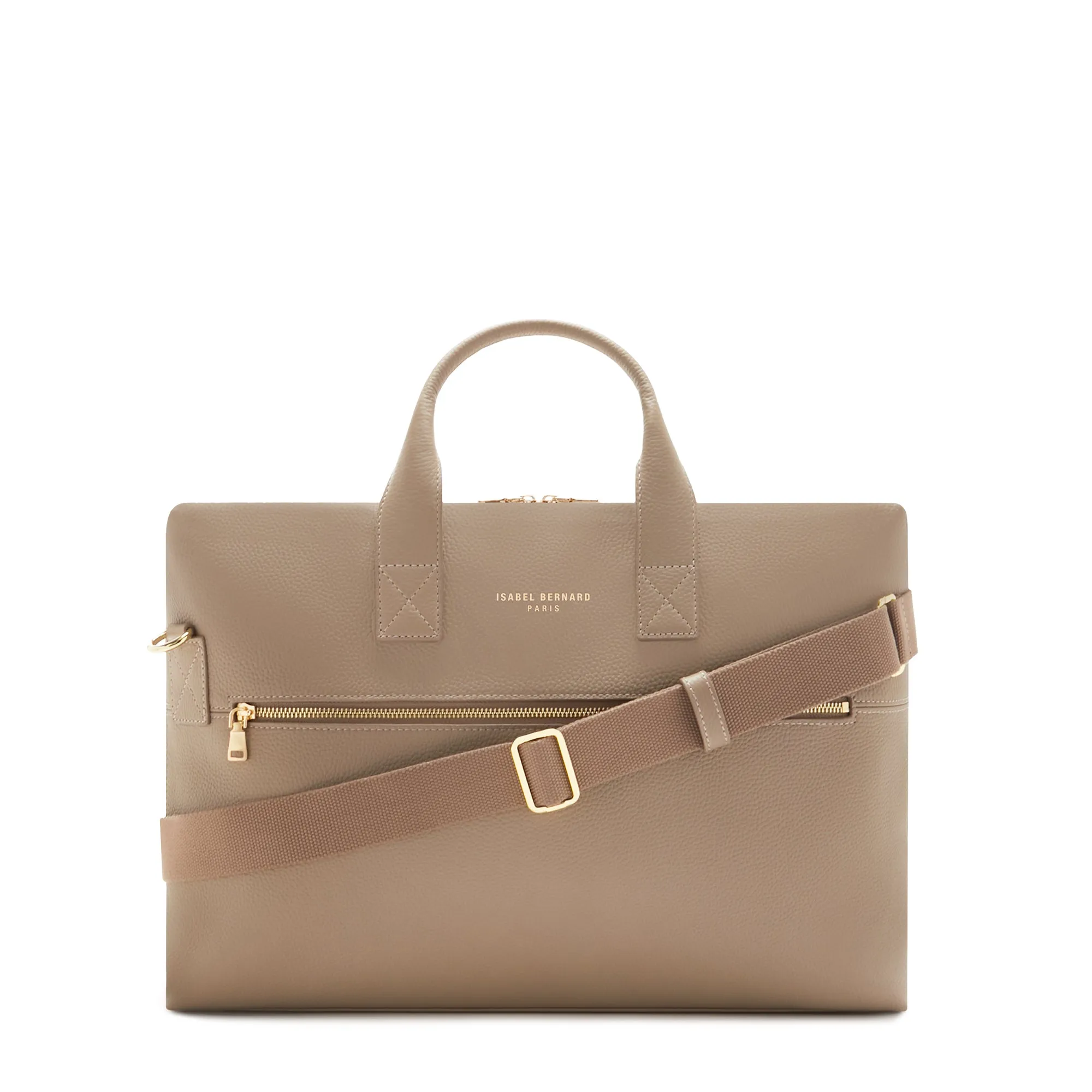 Cadeau d'Isabel taupe calfskin leather handbag and wallet set