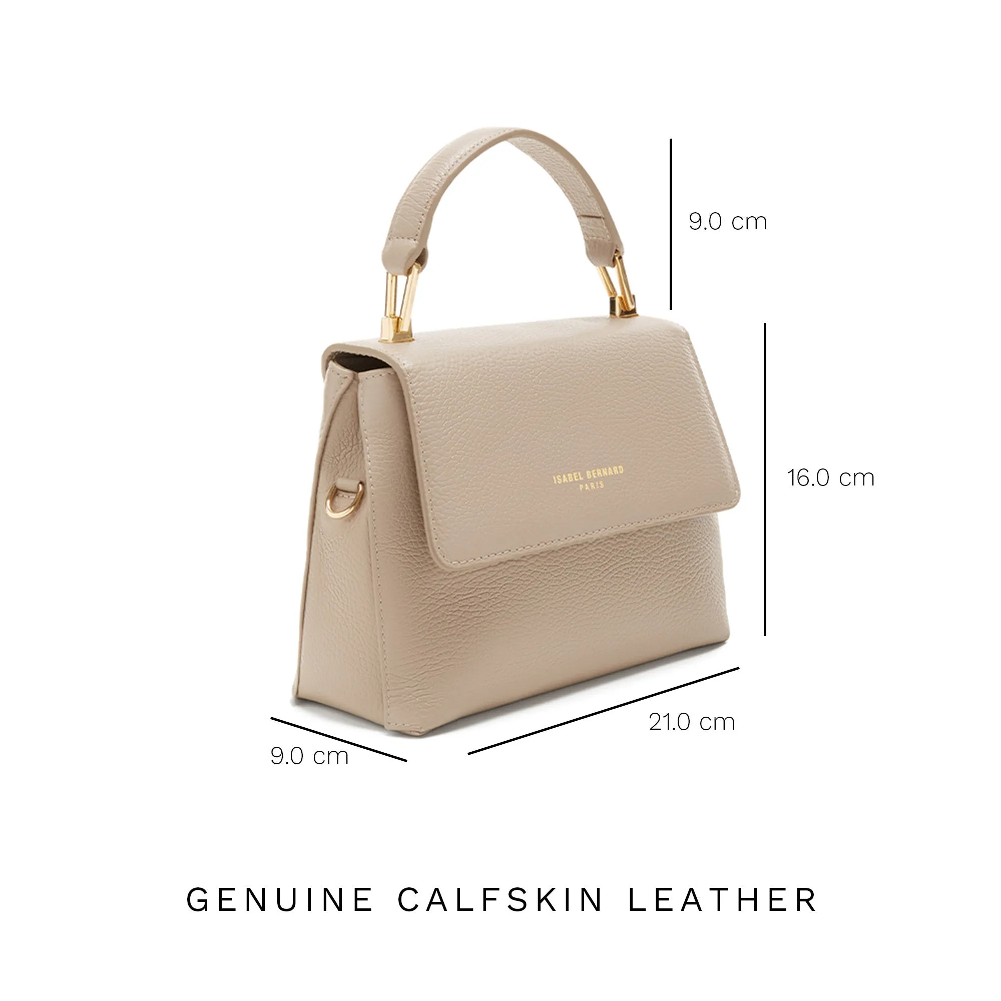 Cadeau d'Isabel taupe calfskin leather handbag and wallet set
