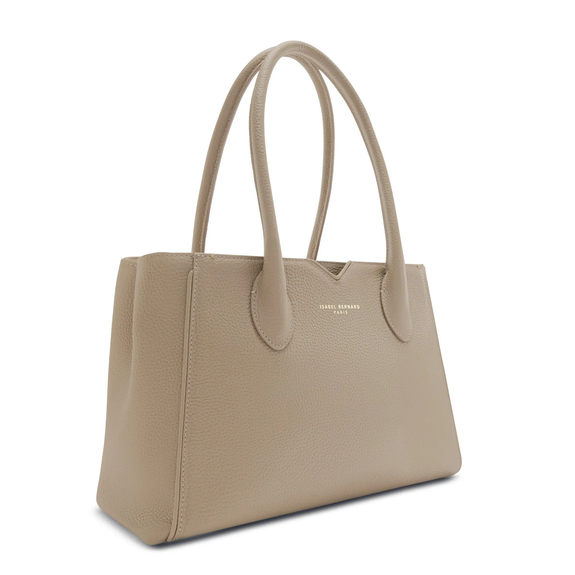 Cadeau d'Isabel taupe calfskin leather handbag and wallet set