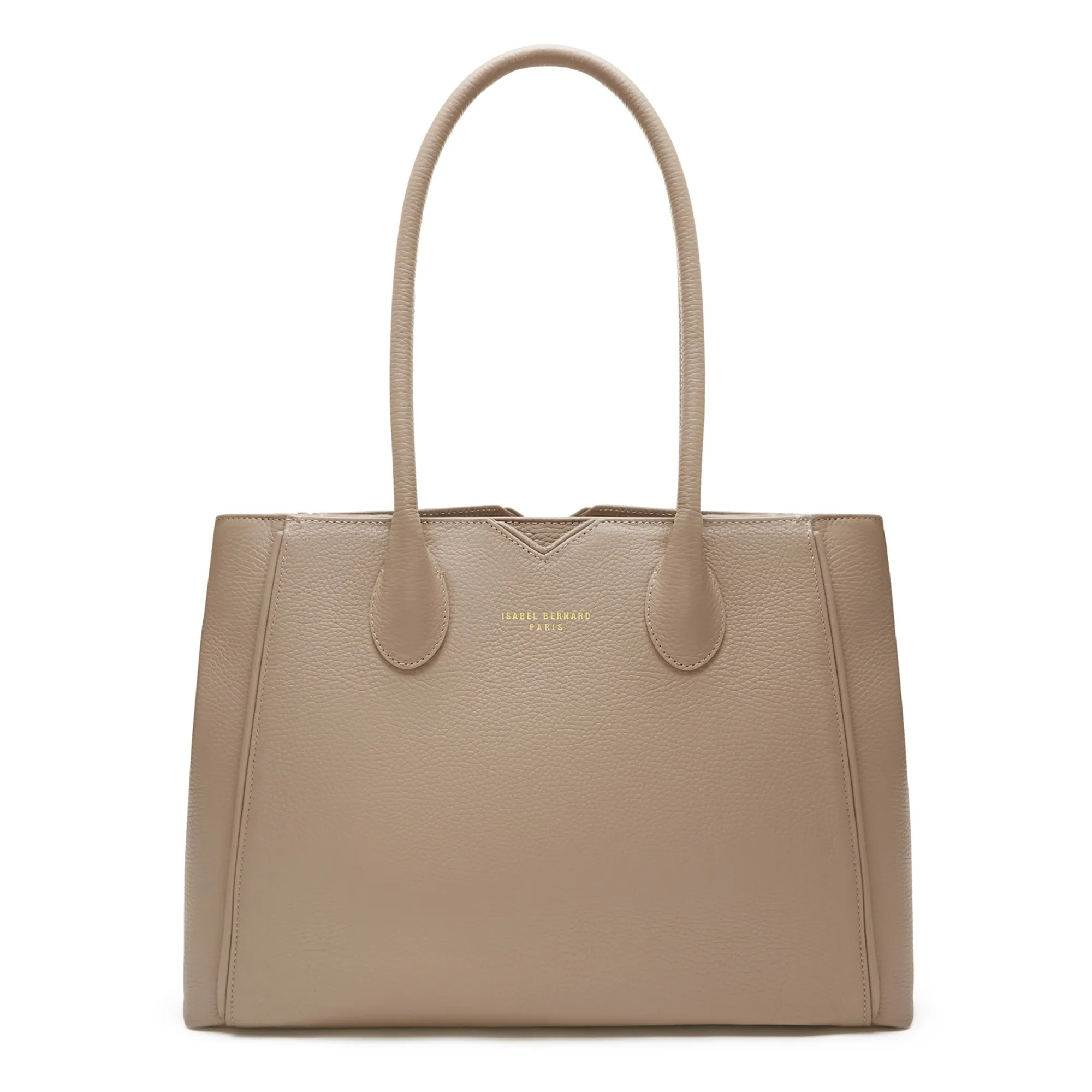 Cadeau d'Isabel taupe calfskin leather handbag and wallet set