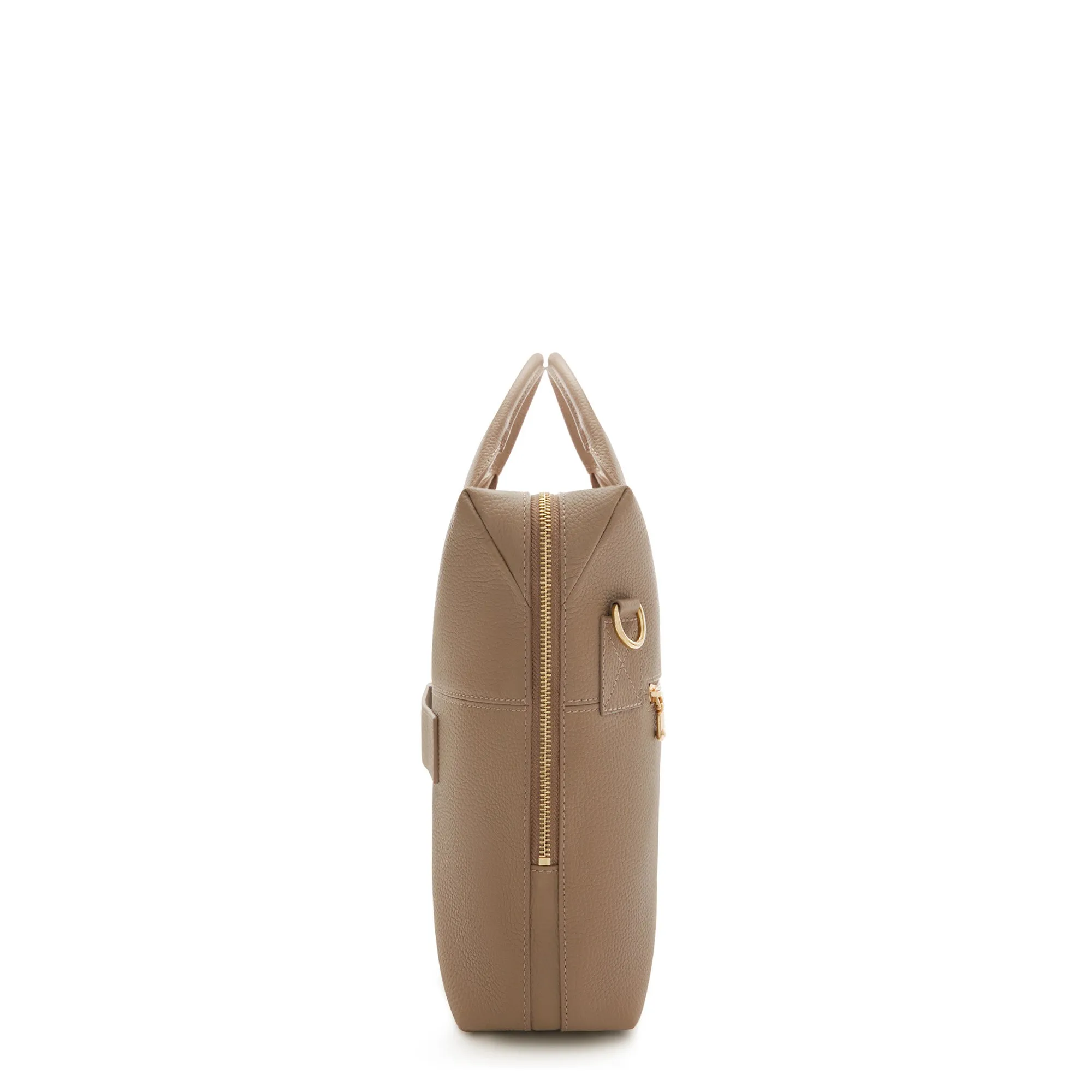 Cadeau d'Isabel taupe calfskin leather handbag and wallet set