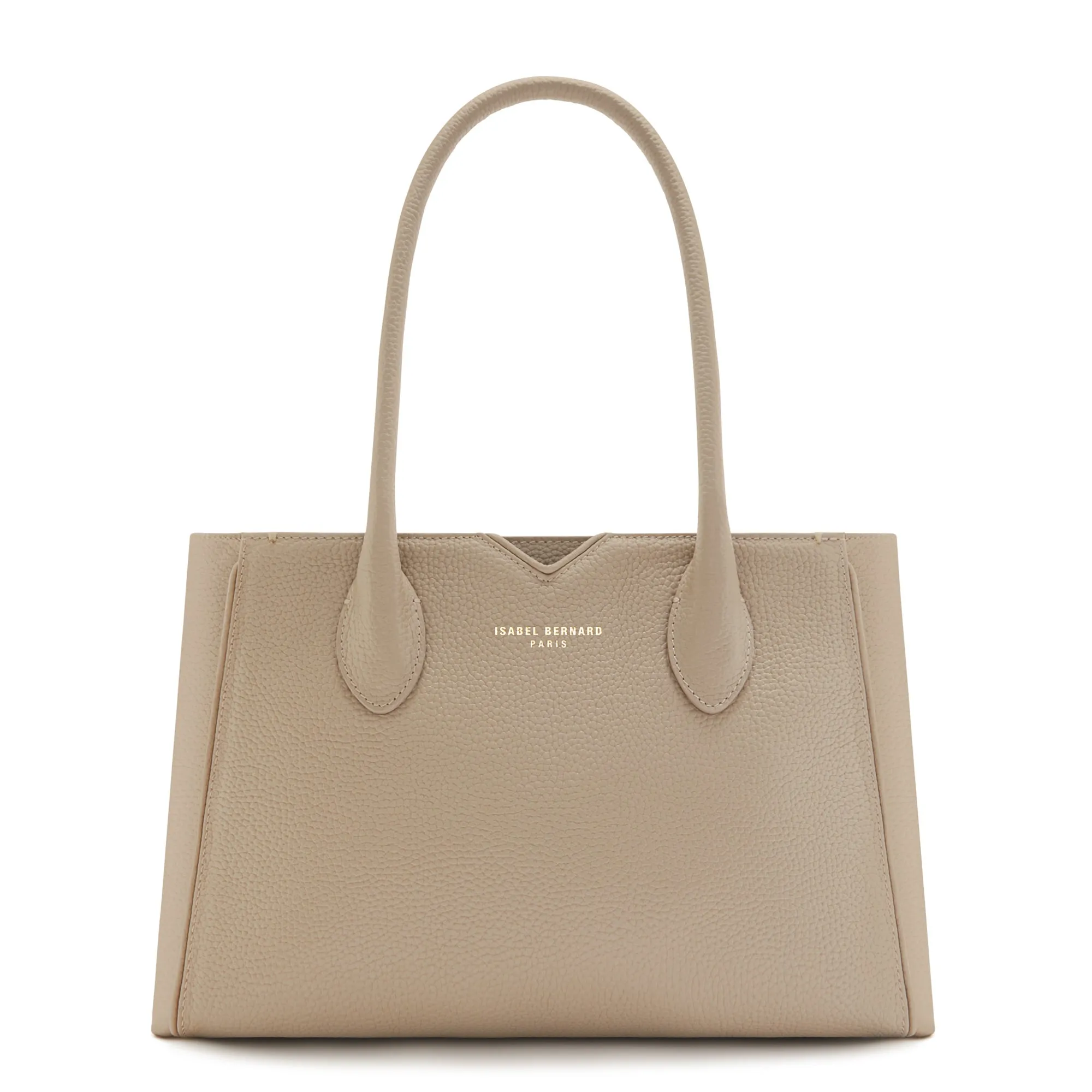 Cadeau d'Isabel taupe calfskin leather handbag and wallet set