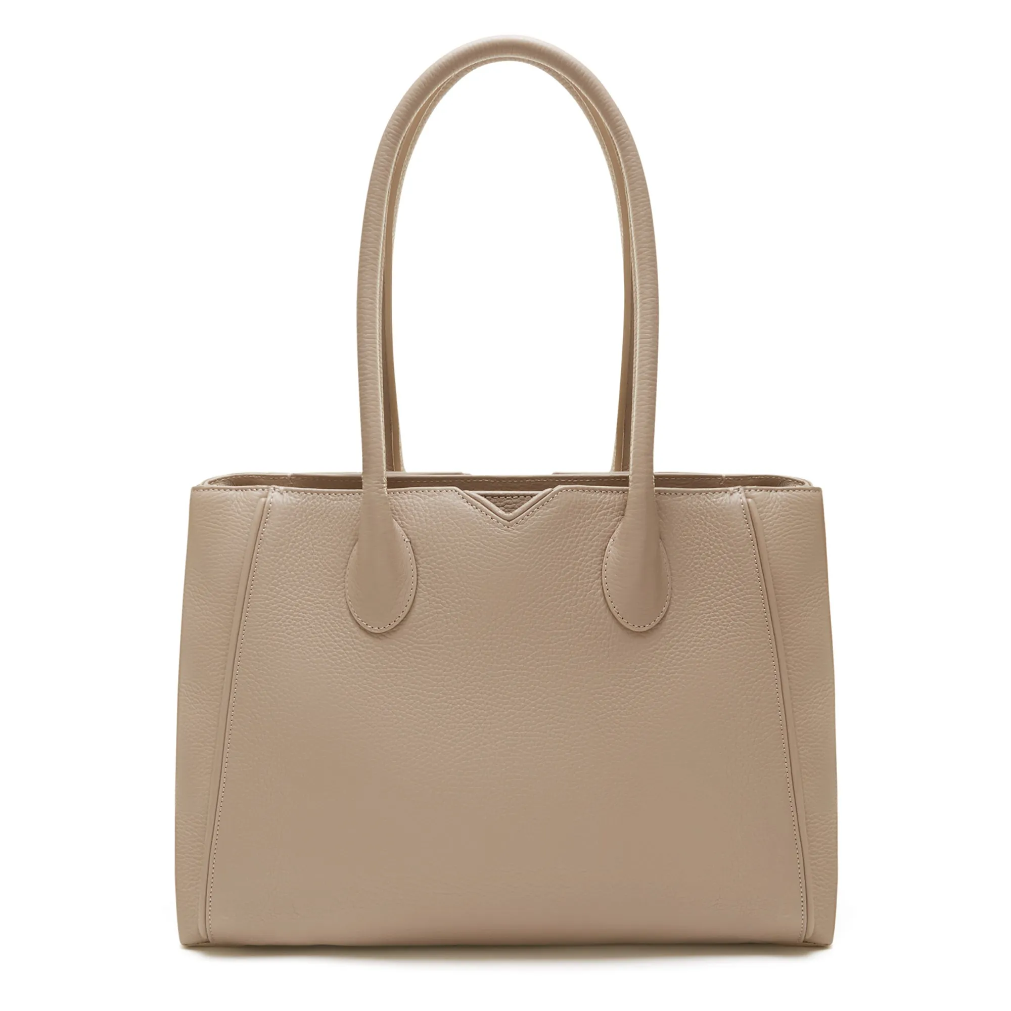 Cadeau d'Isabel taupe calfskin leather handbag and wallet set