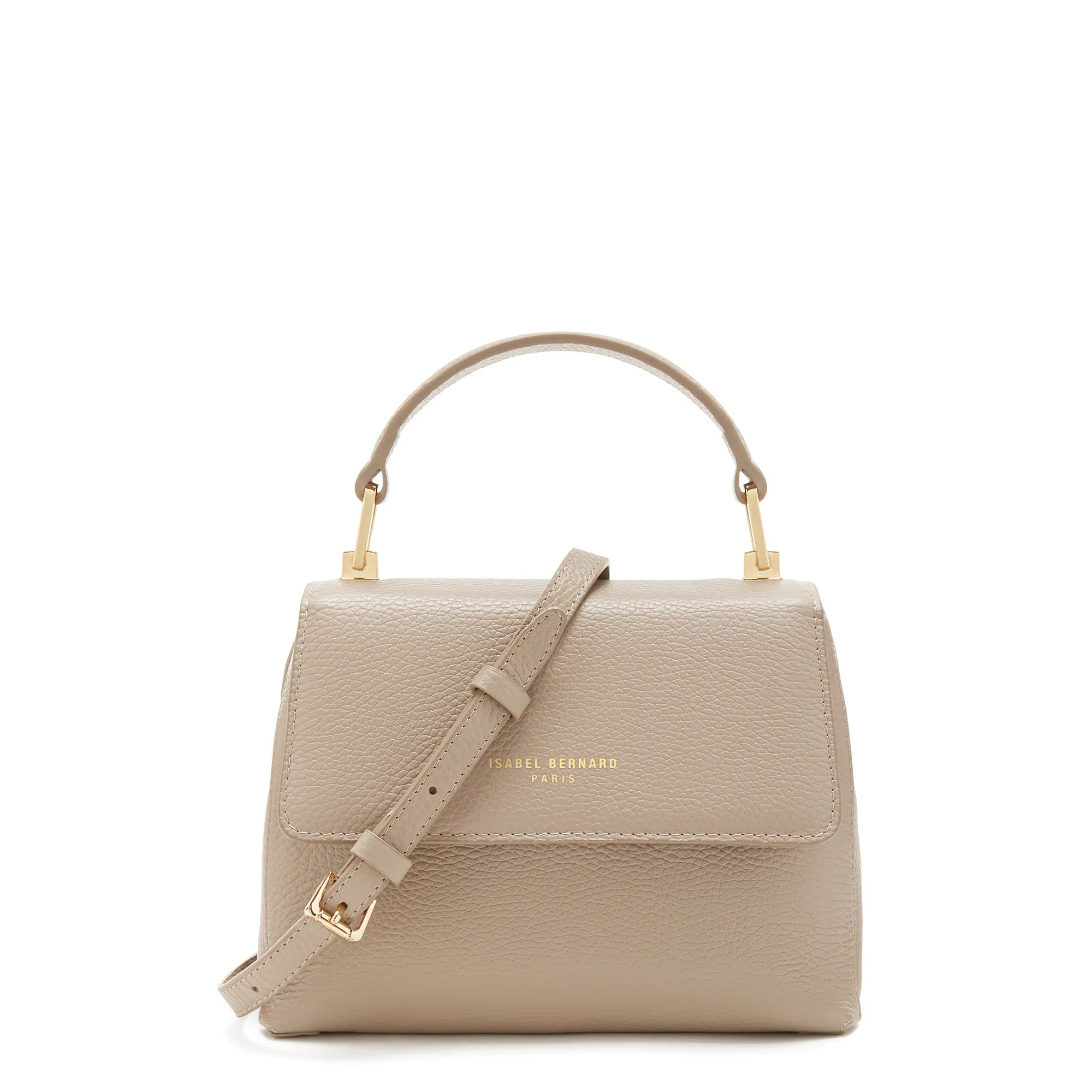 Cadeau d'Isabel taupe calfskin leather handbag and wallet set