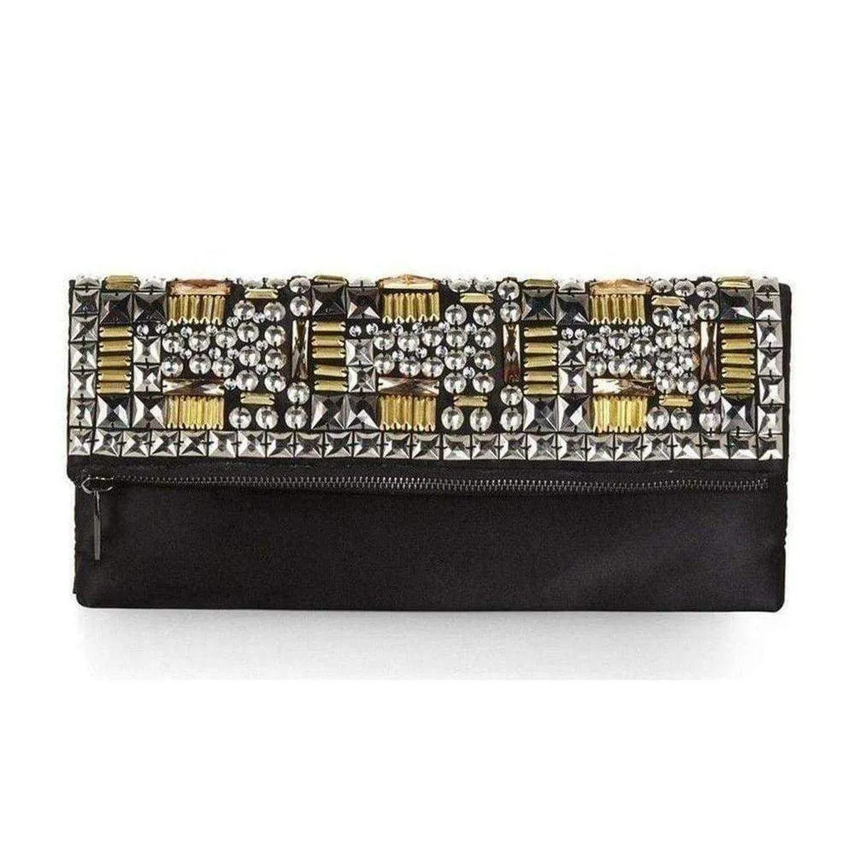 Carina Studded Foldover Clutch