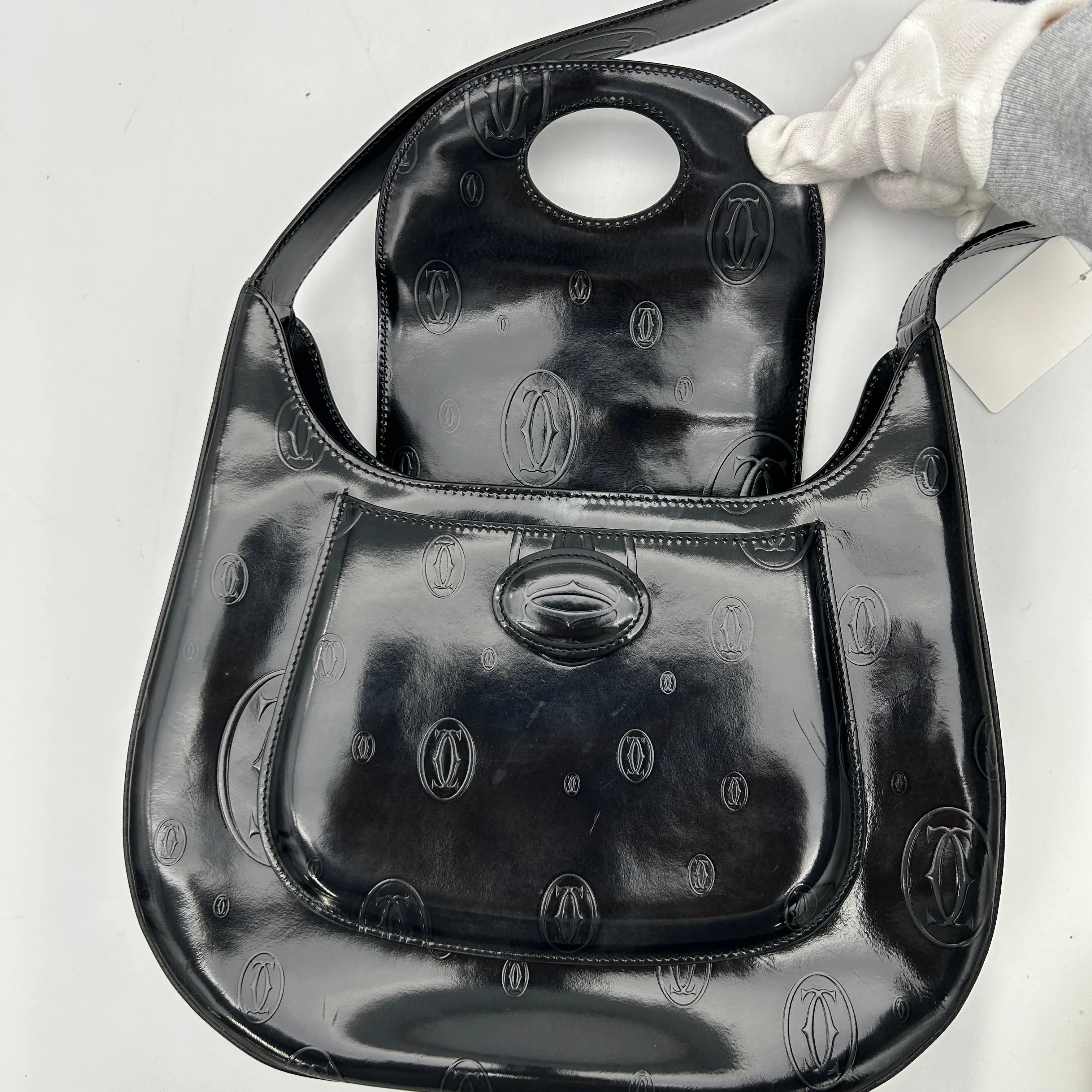 Cartier Black Happy Birthday Leather Shoulder Bag Medium