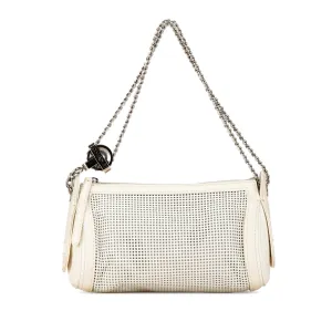 Caviar Perforated Pulley Shoulder Bag