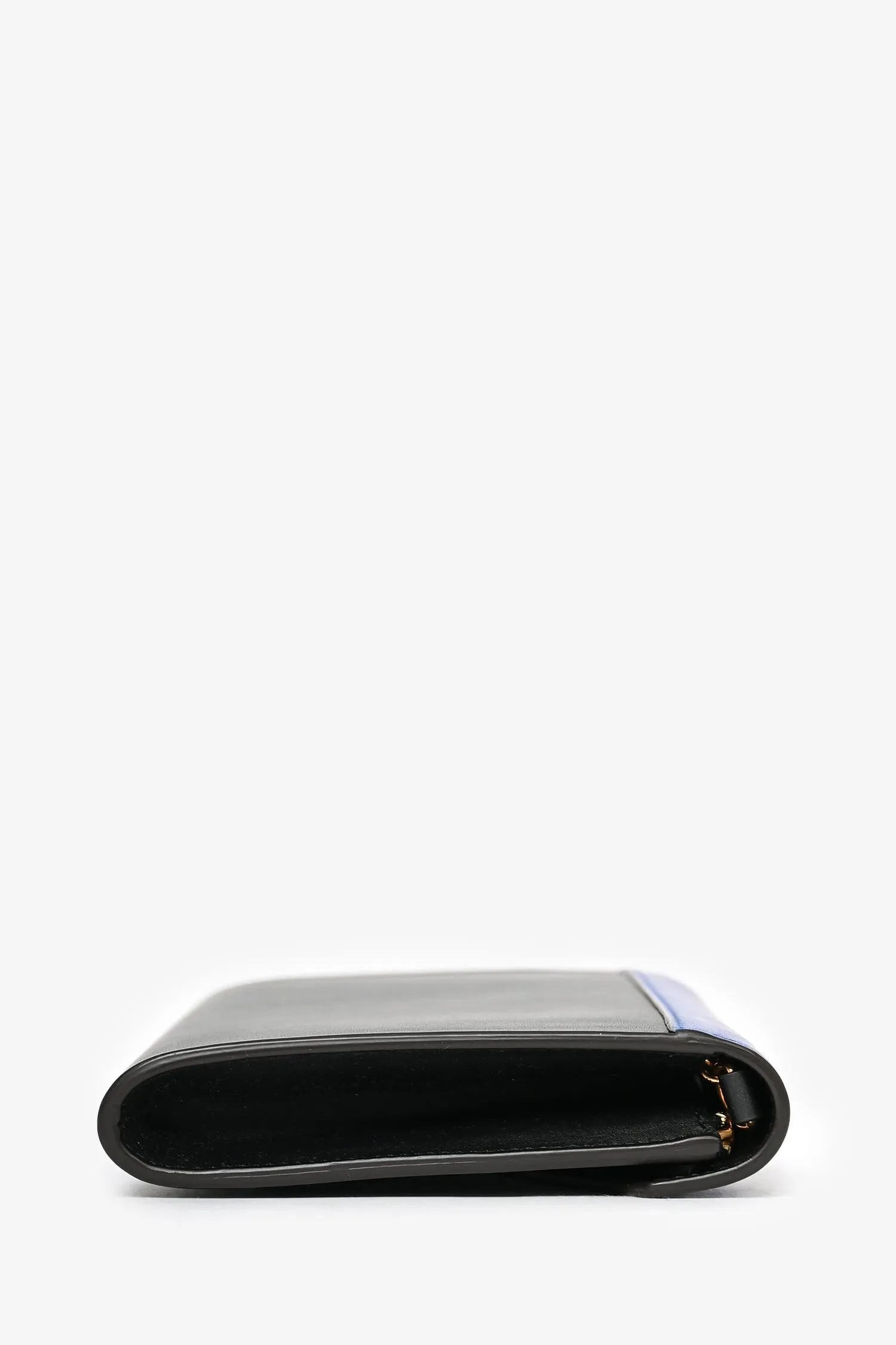 Celine 2015 Black Tricolor Leather Envelope Pocket Wallet on Chain