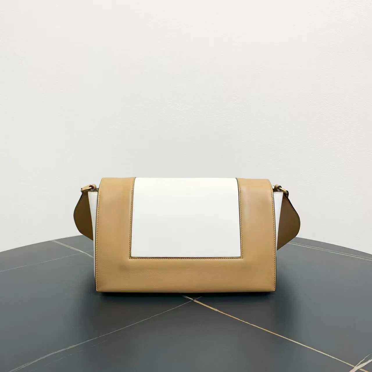 Celine Beige and White Shoulder Bag