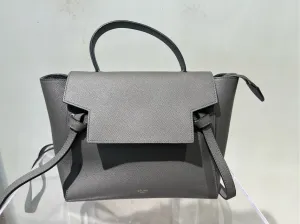 Celine Calfskin Shoulder Bag in Gray Leather