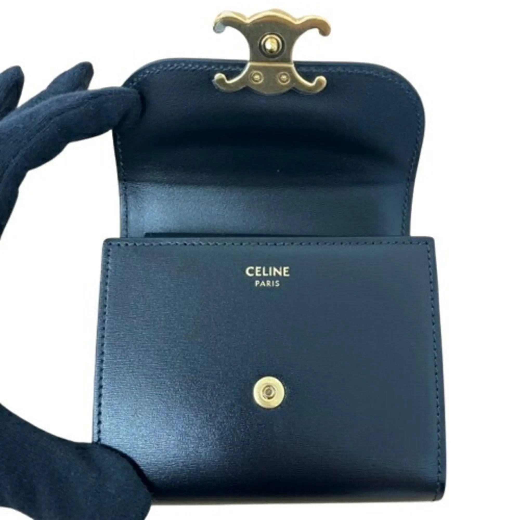 Celine Leather Wallet (Tri-Fold) (Pre-Owned)