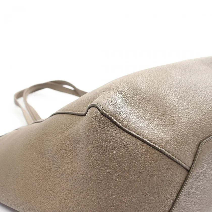 Celine Phantom Small Gray Beige Leather Shoulder Tote Bag