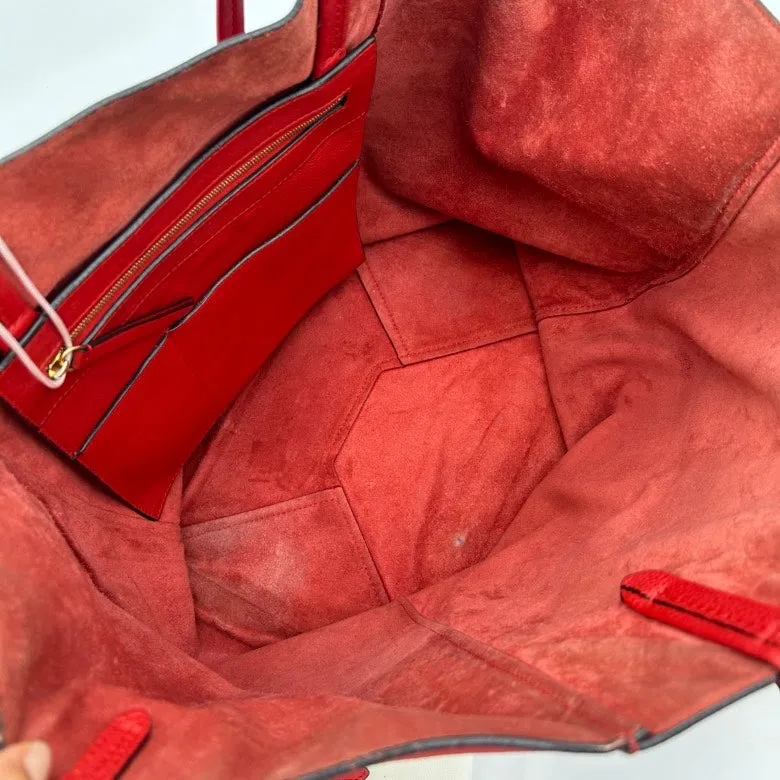 Celine Red Leather Shoulder Bag Medium