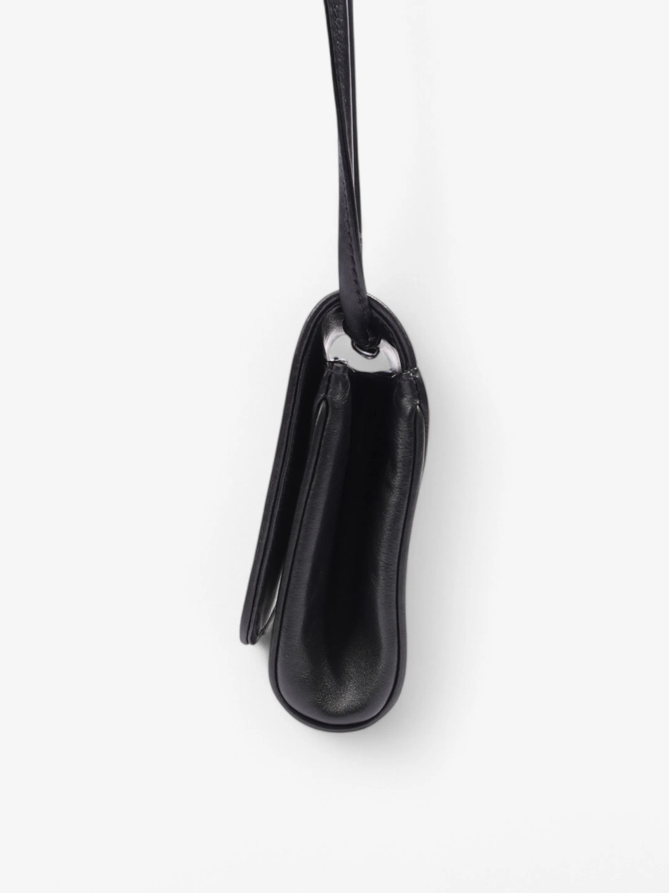 Celine Triomphe Cuir 2 Way Shoulder Bag Black Leather