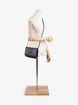 Celine Triomphe Cuir 2 Way Shoulder Bag Black Leather