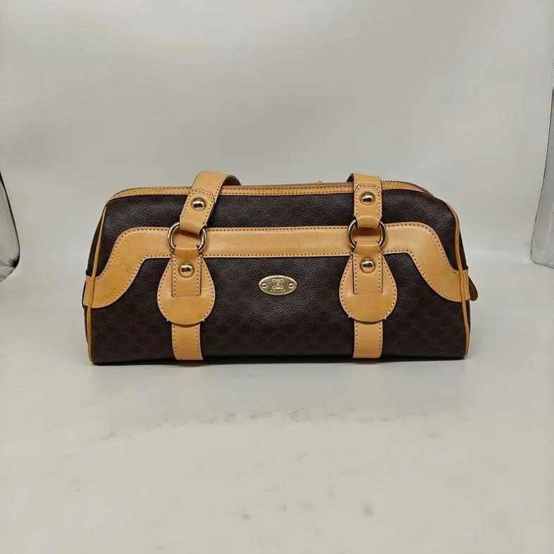 Celine Vintage Baguette Underarm Handbag Brown Leather Shoulder Bag