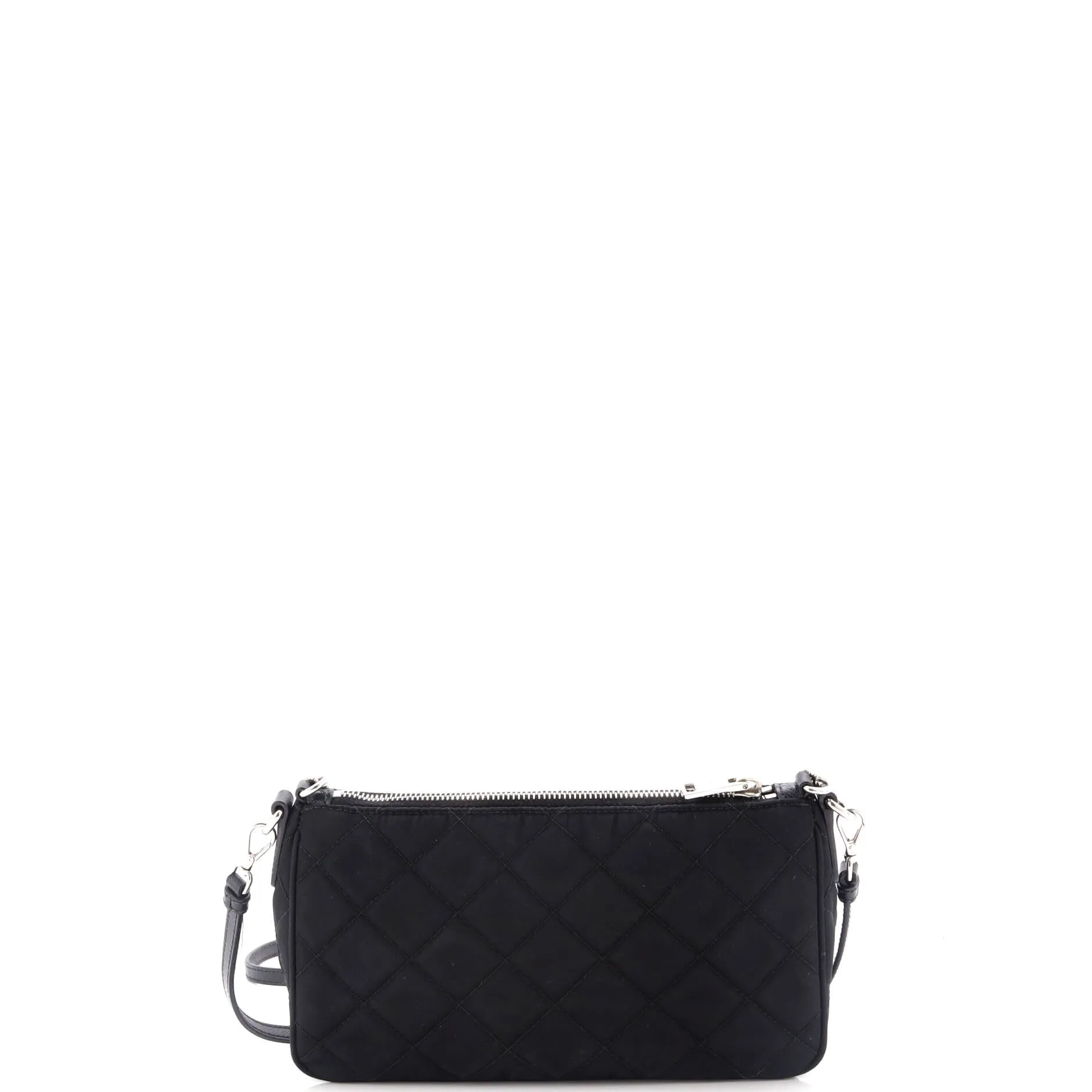 Chain Zip Shoulder Bag Quilted Tessuto Small