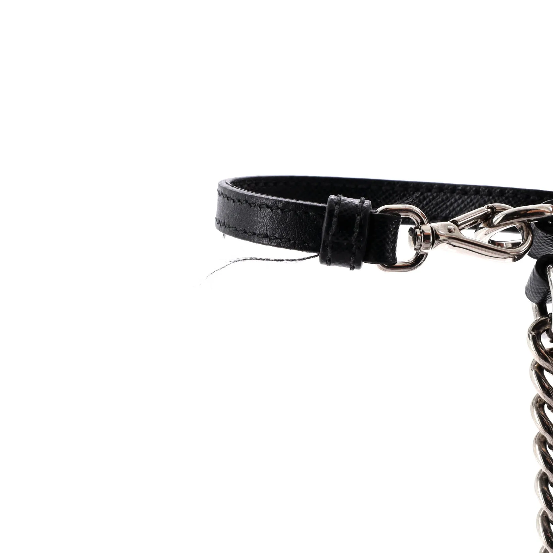 Chain Zip Shoulder Bag Quilted Tessuto Small