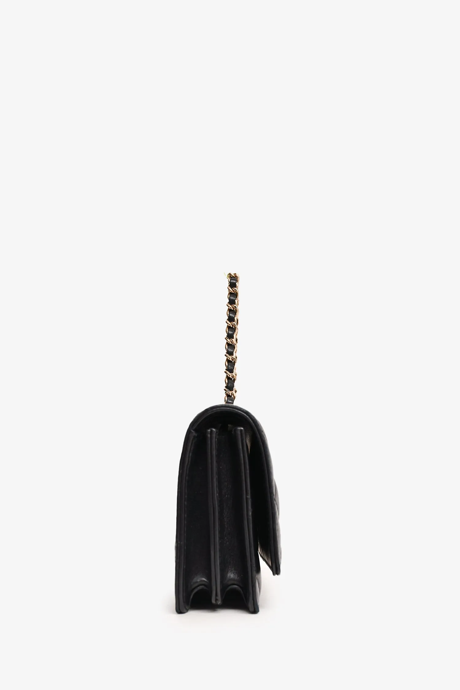 Chanel 2016-17 Black Lambskin Faux Pearl East West Shoulder Bag