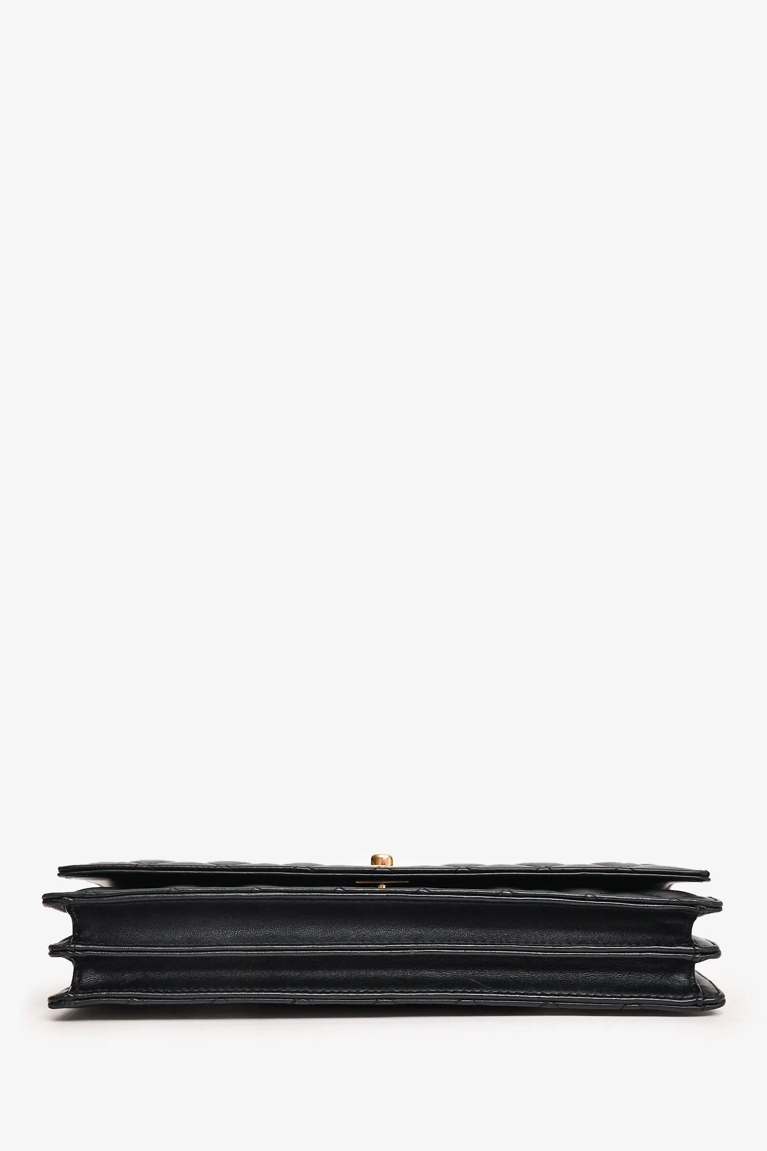 Chanel 2016-17 Black Lambskin Faux Pearl East West Shoulder Bag