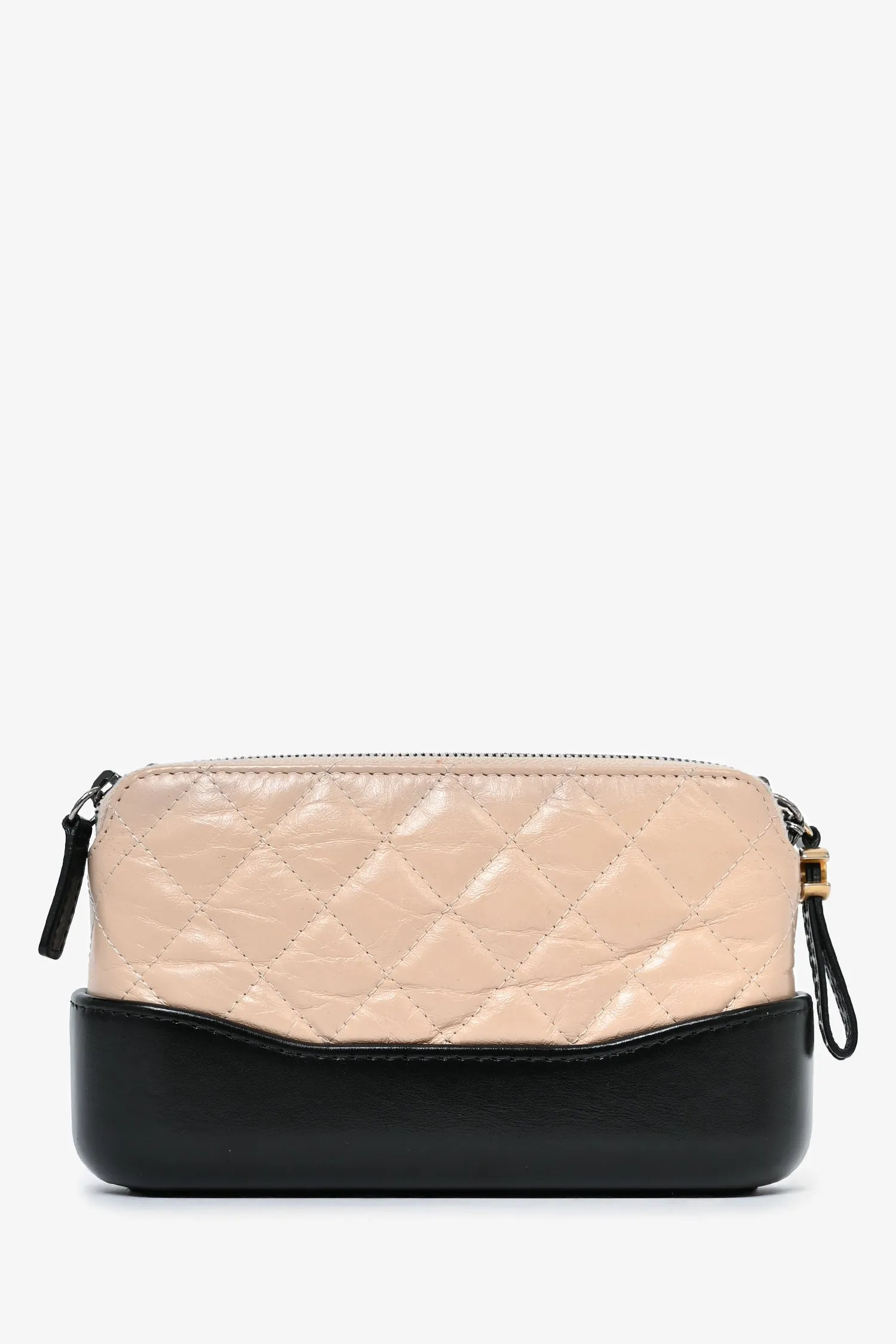 Chanel 2017-18 Beige/Black Leather Gabrielle Wallet on Chain