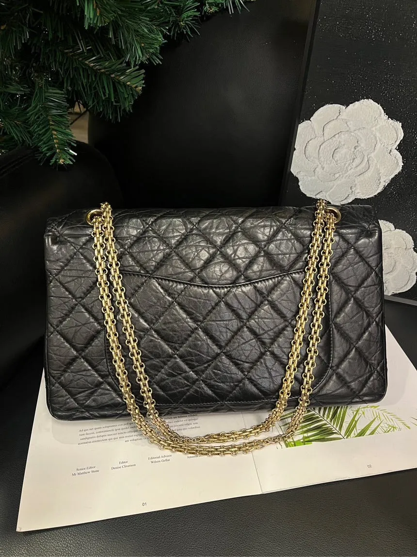 chanel 255 maxi black gold one shoulder cross body bag