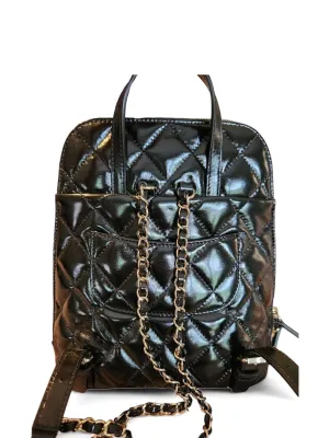 Chanel Backpack &Clutch Small Black Pattent LGHW