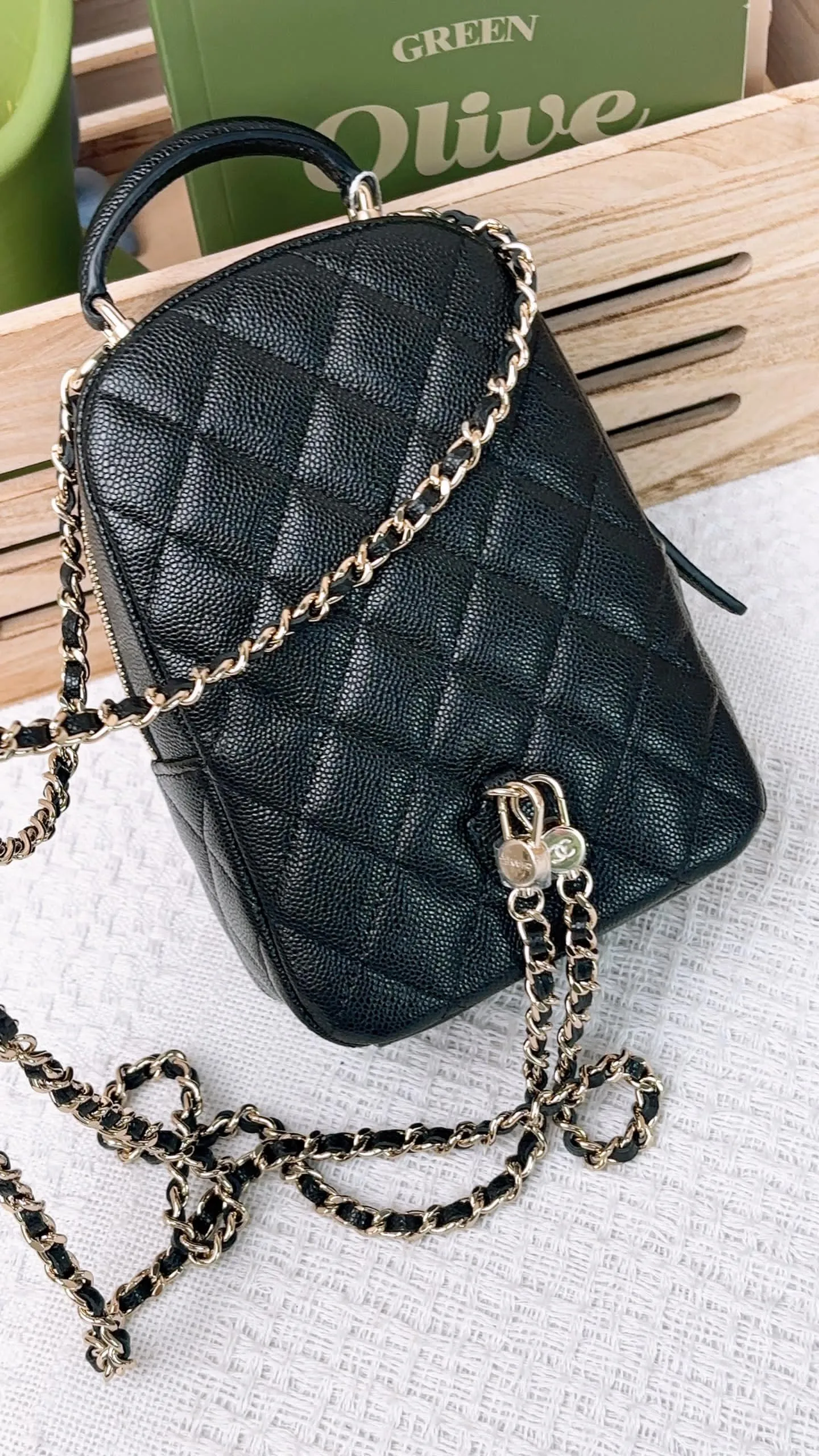 Chanel Black Caviar 24C Mini Backpack