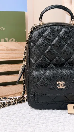 Chanel Black Caviar 24C Mini Backpack