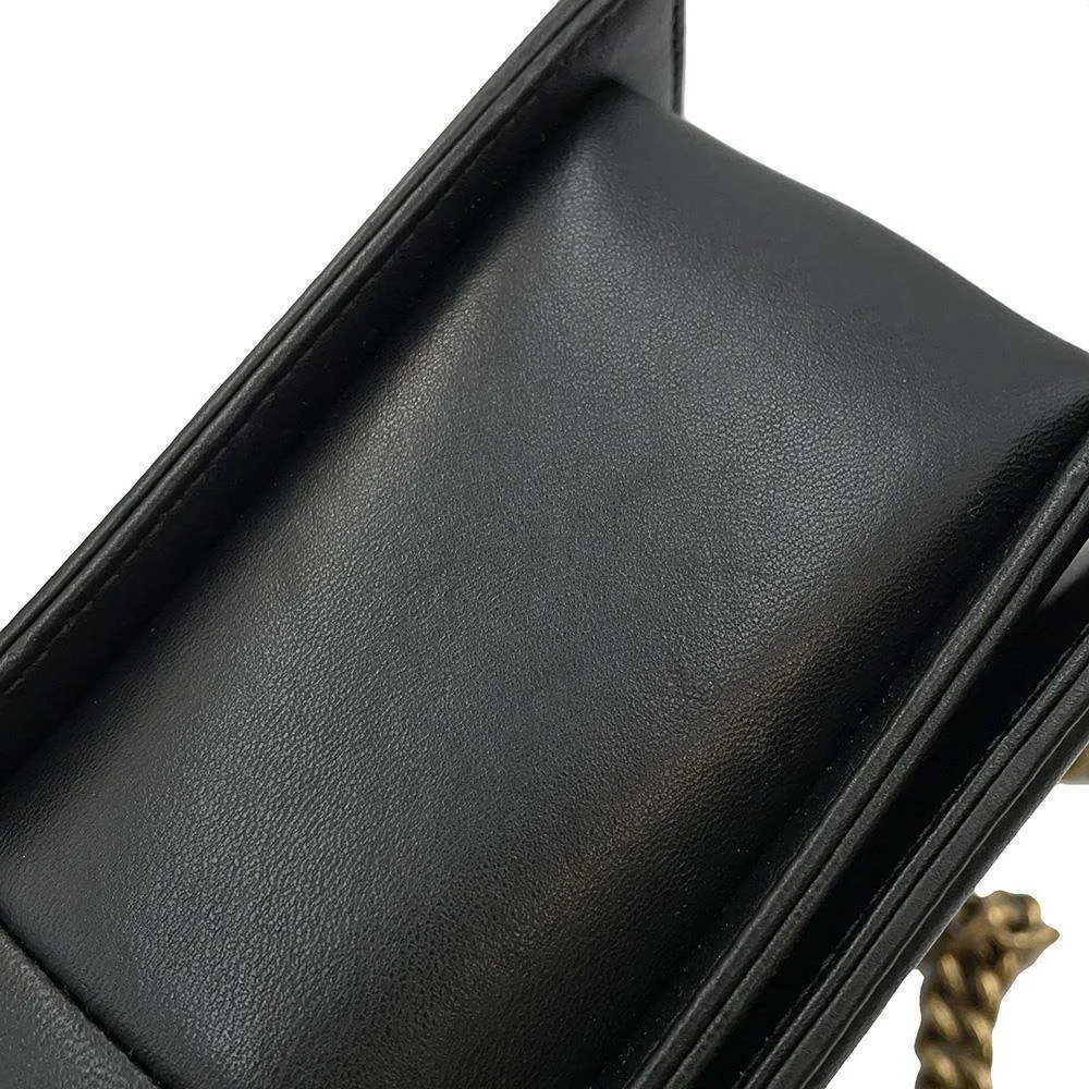 CHANEL Boy Chanel ChainShoulder Bag White/BlackA67086 Lambskin