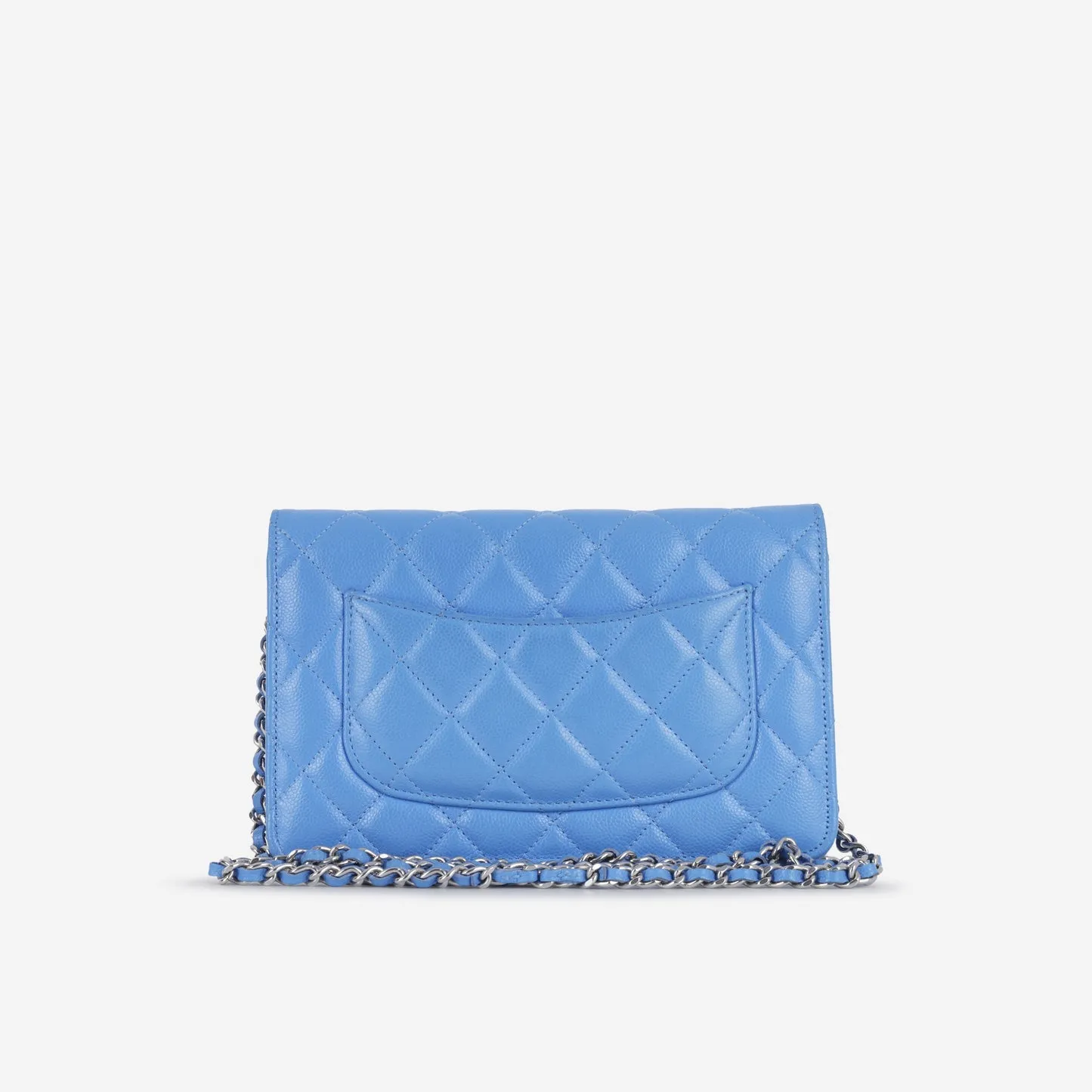 Chanel Chanel - Classic Wallet On Chain - Sky Blue Caviar SHW - Pre-Loved