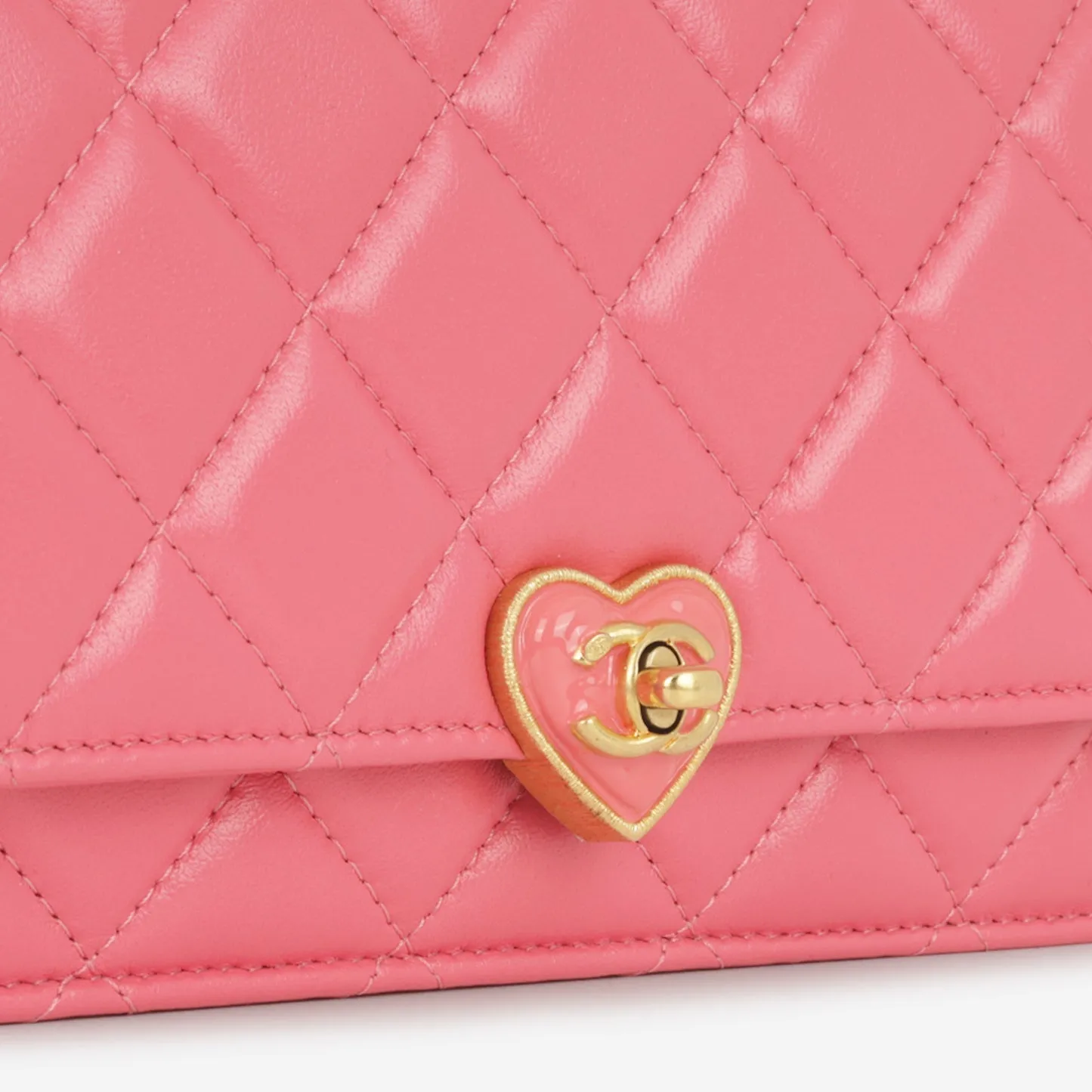 Chanel Chanel - Coco Heart WOC - Pink Lambskin AGHW - Pre-Loved