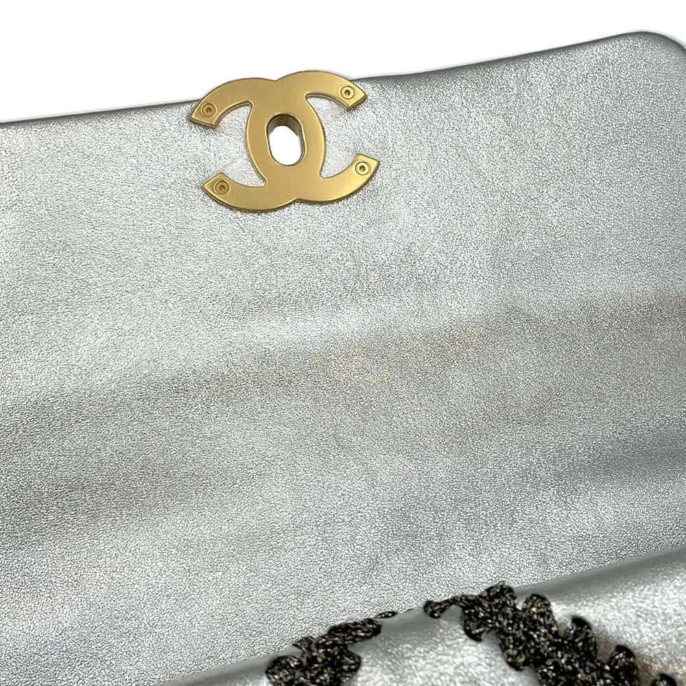CHANEL CHANEL19 ChainShoulder Bag SilverAS1160 Calf Leather