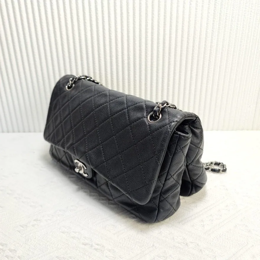 Chanel Classic Flap Bag Black Leather Shoulder Bag