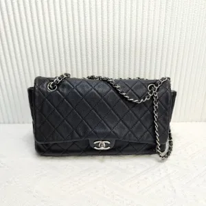 Chanel Classic Flap Bag Black Leather Shoulder Bag
