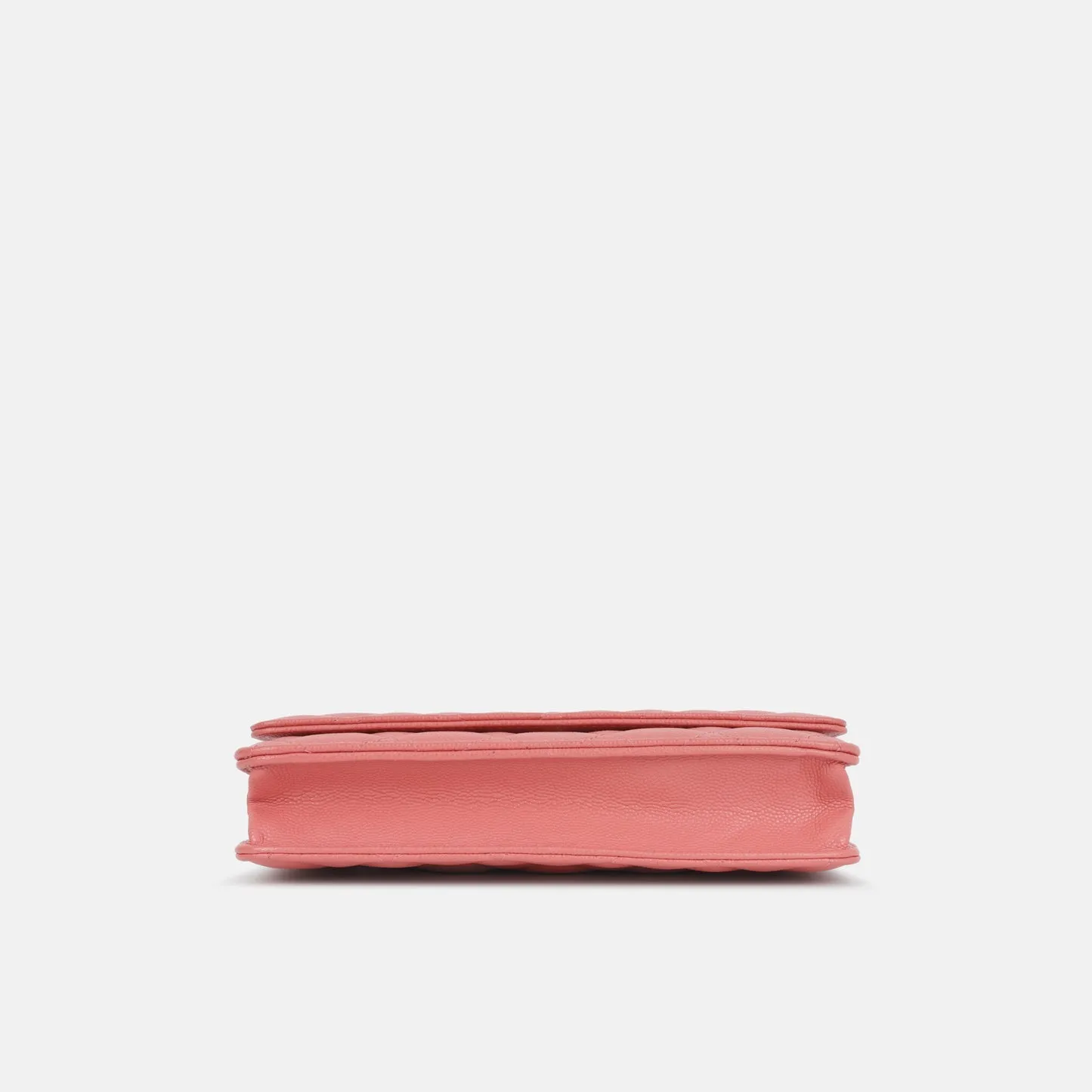 Chanel - Classic Wallet On Chain - Coral Pink Caviar Leather - CGHW - Pre-Loved