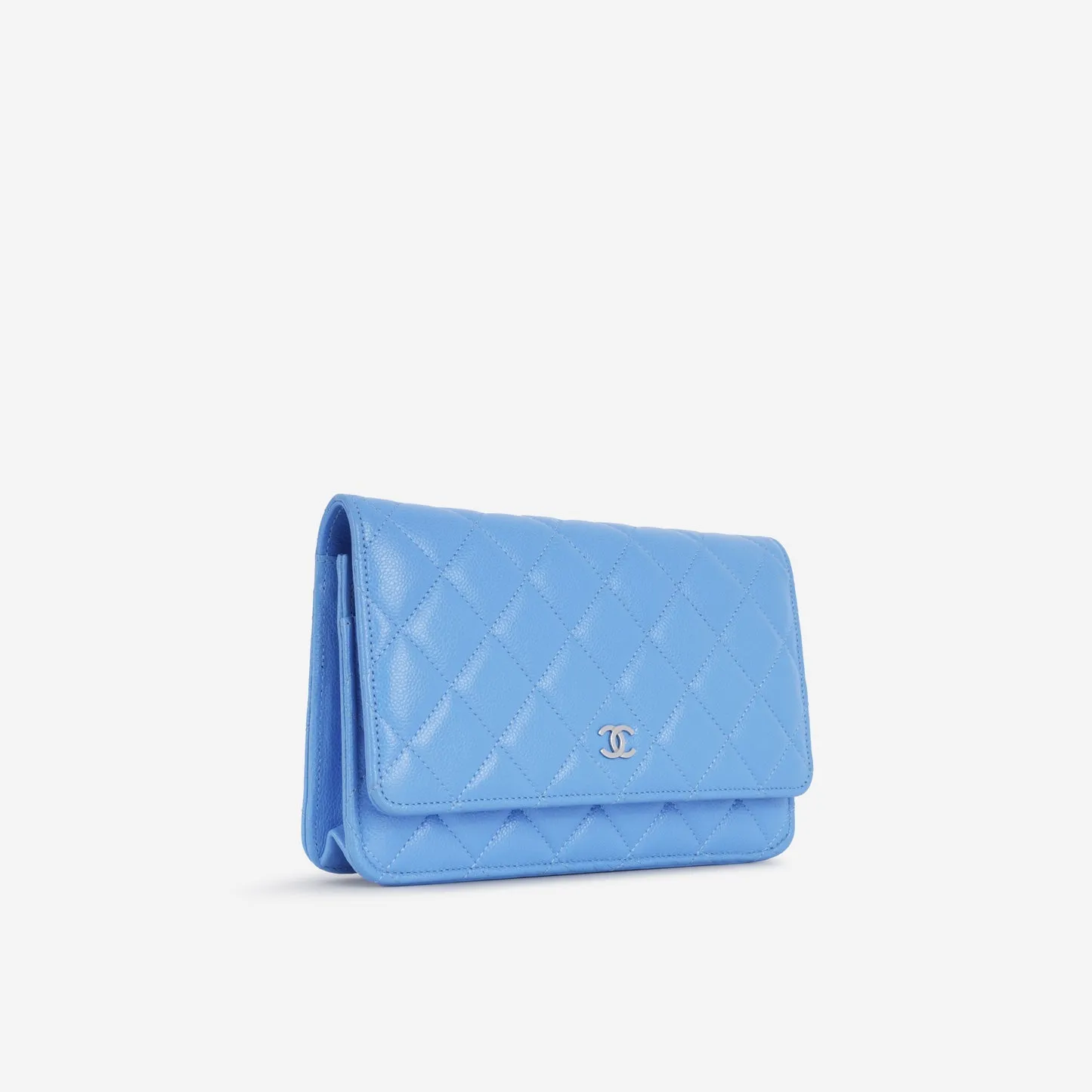 Chanel Classic Wallet On Chain Sky Blue Caviar
