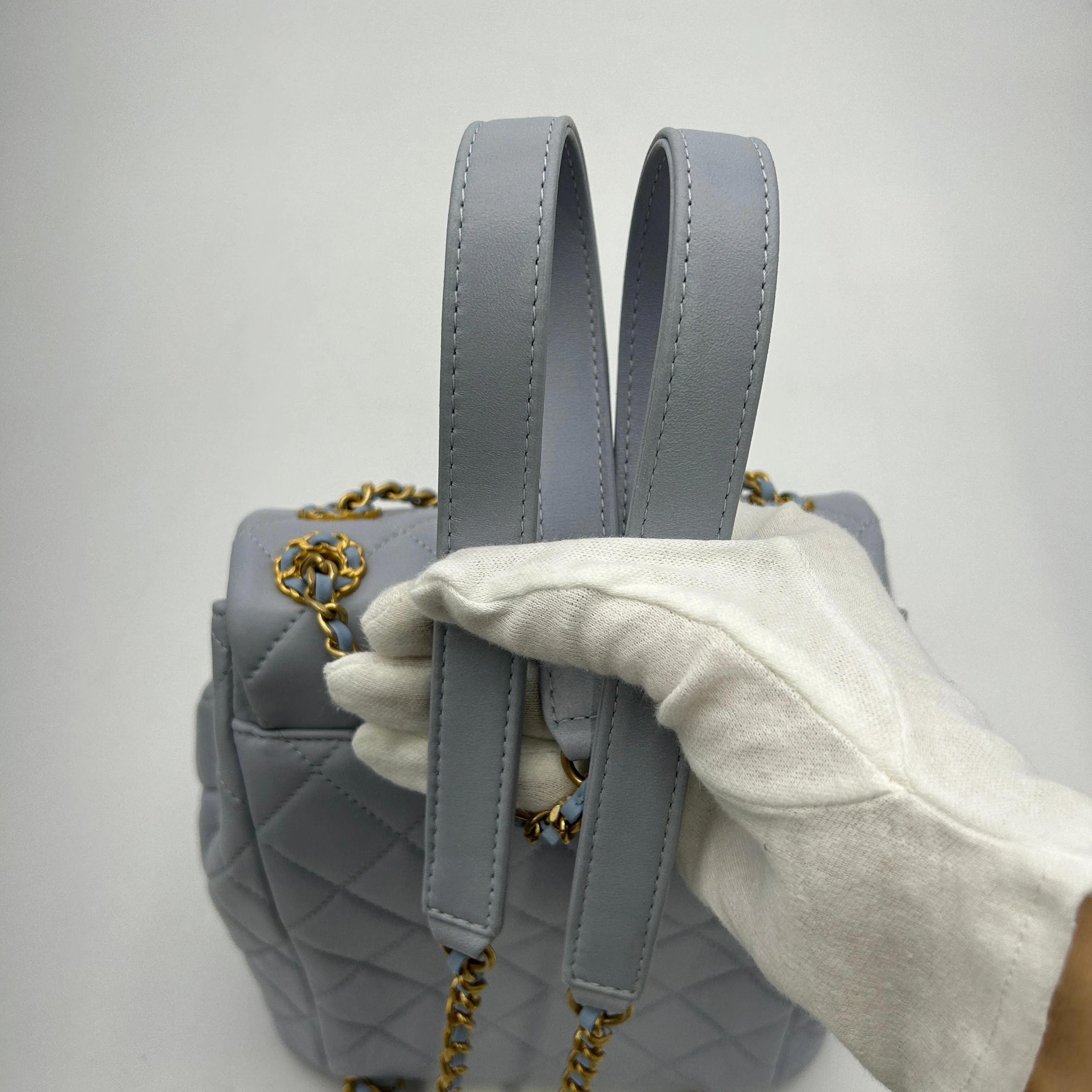Chanel Duma Leather Grey Backpack CNbwz7436