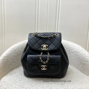 Chanel Duma Mini Backpack in 22A Black Lambskin and LGHW (Model: AS2908)