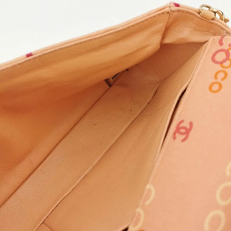 Chanel East West Pink Denim Coco Print Chocolate Bar Shoulder Bag