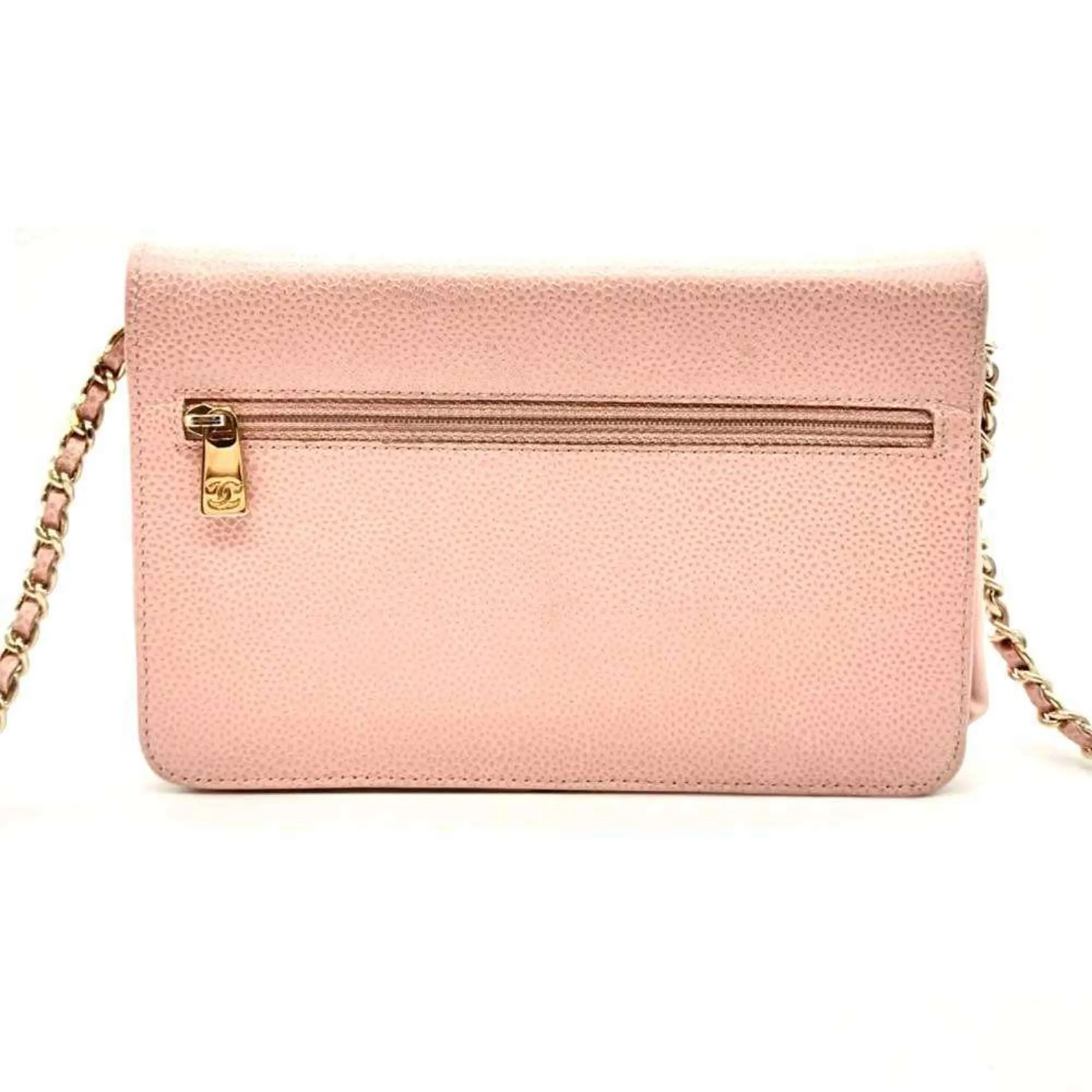 Chanel Grained Calfskin Chain/Shoulder Wallet (Pre-Owned)