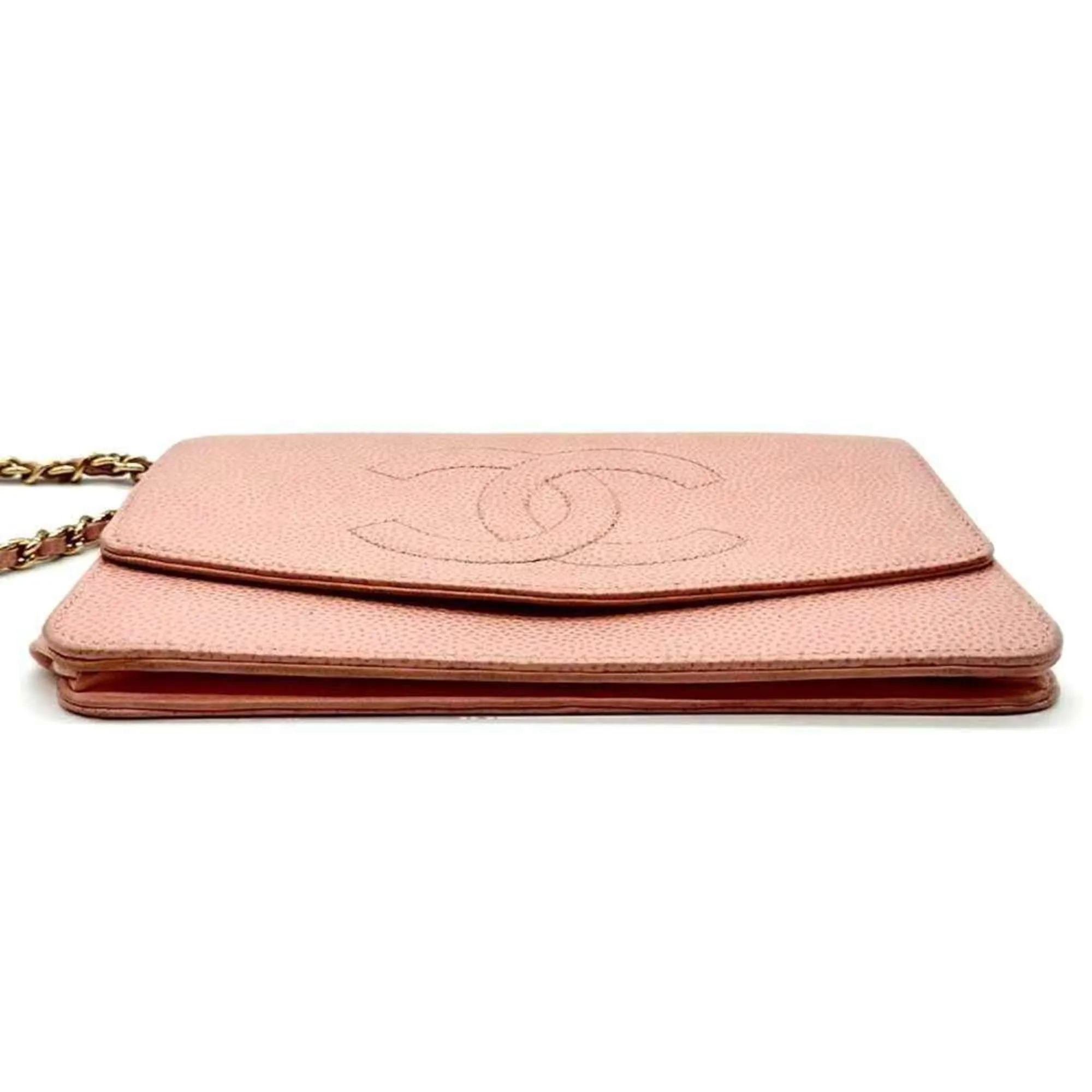 Chanel Grained Calfskin Chain/Shoulder Wallet (Pre-Owned)