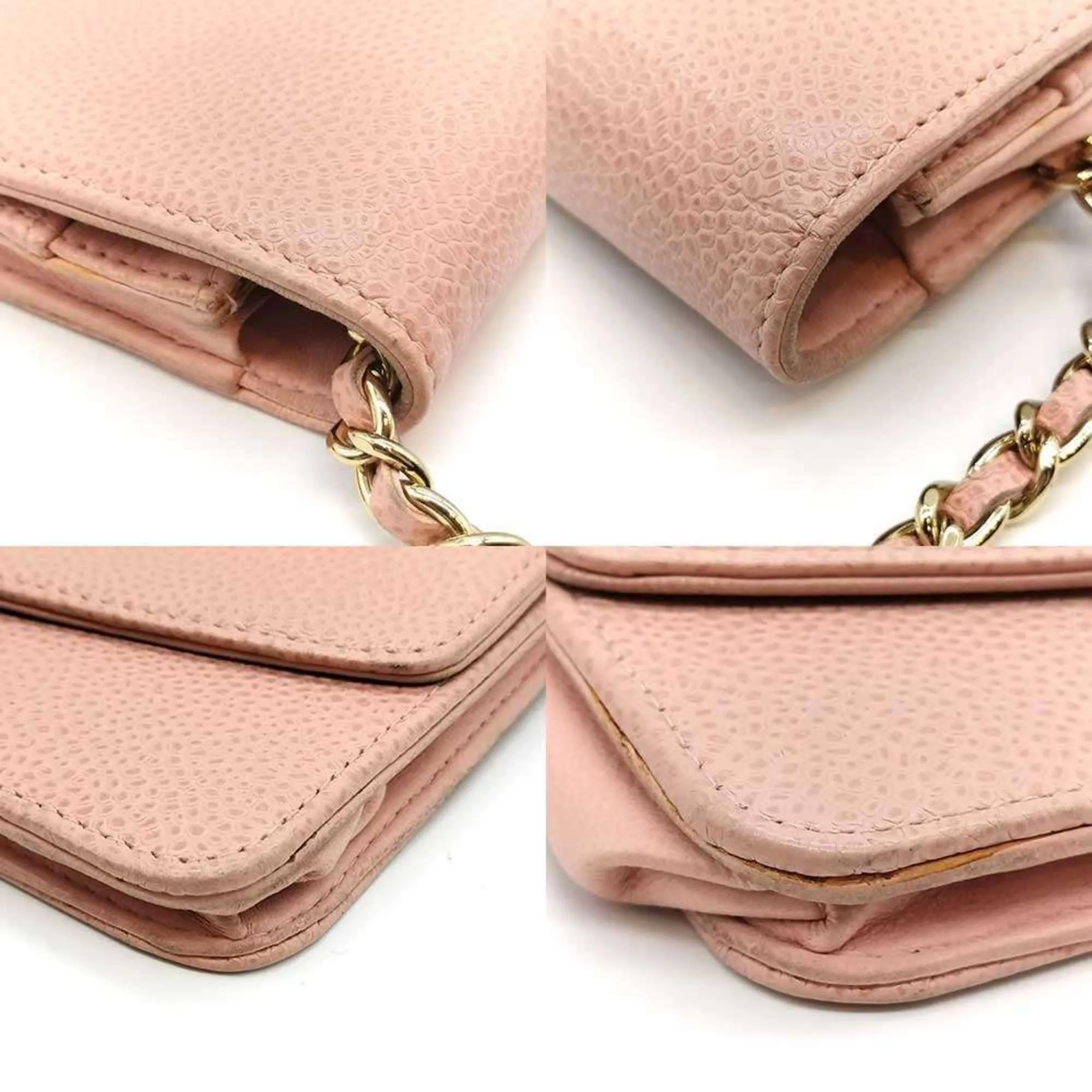 Chanel Grained Calfskin Chain/Shoulder Wallet (Pre-Owned)