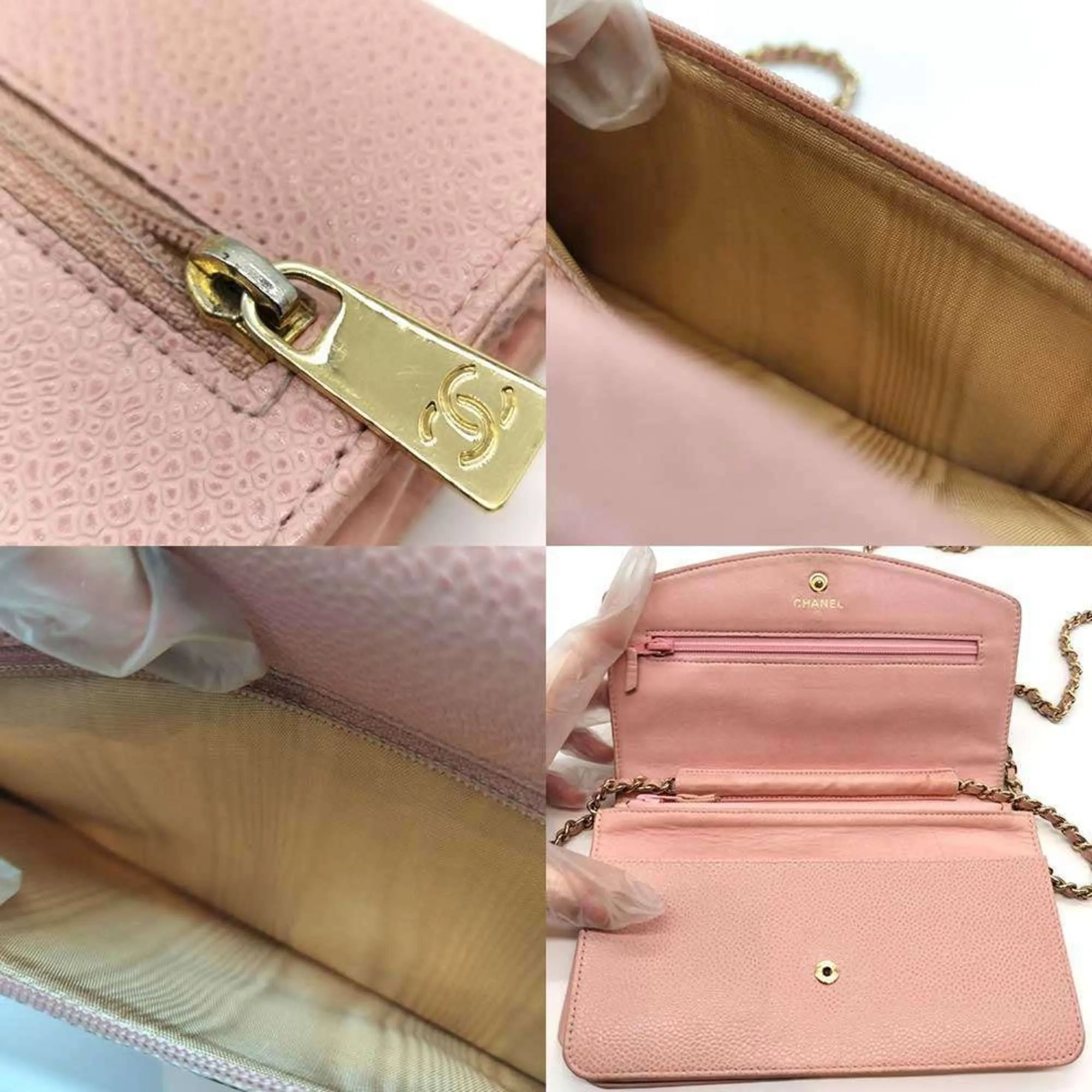 Chanel Grained Calfskin Chain/Shoulder Wallet (Pre-Owned)