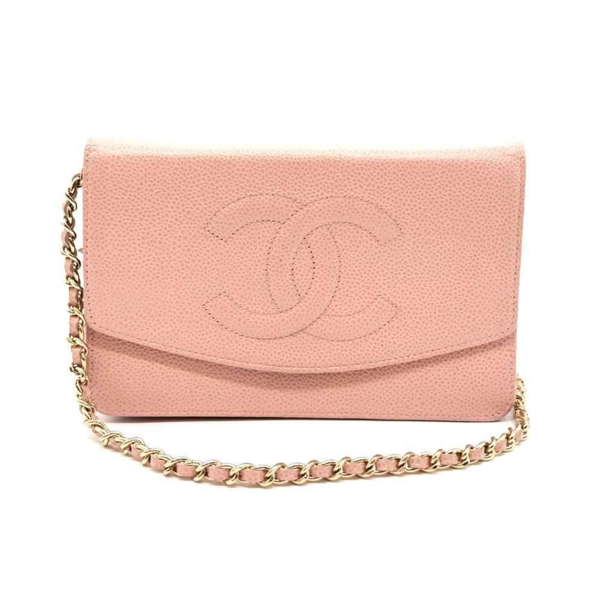 Chanel Grained Calfskin Chain/Shoulder Wallet (Pre-Owned)